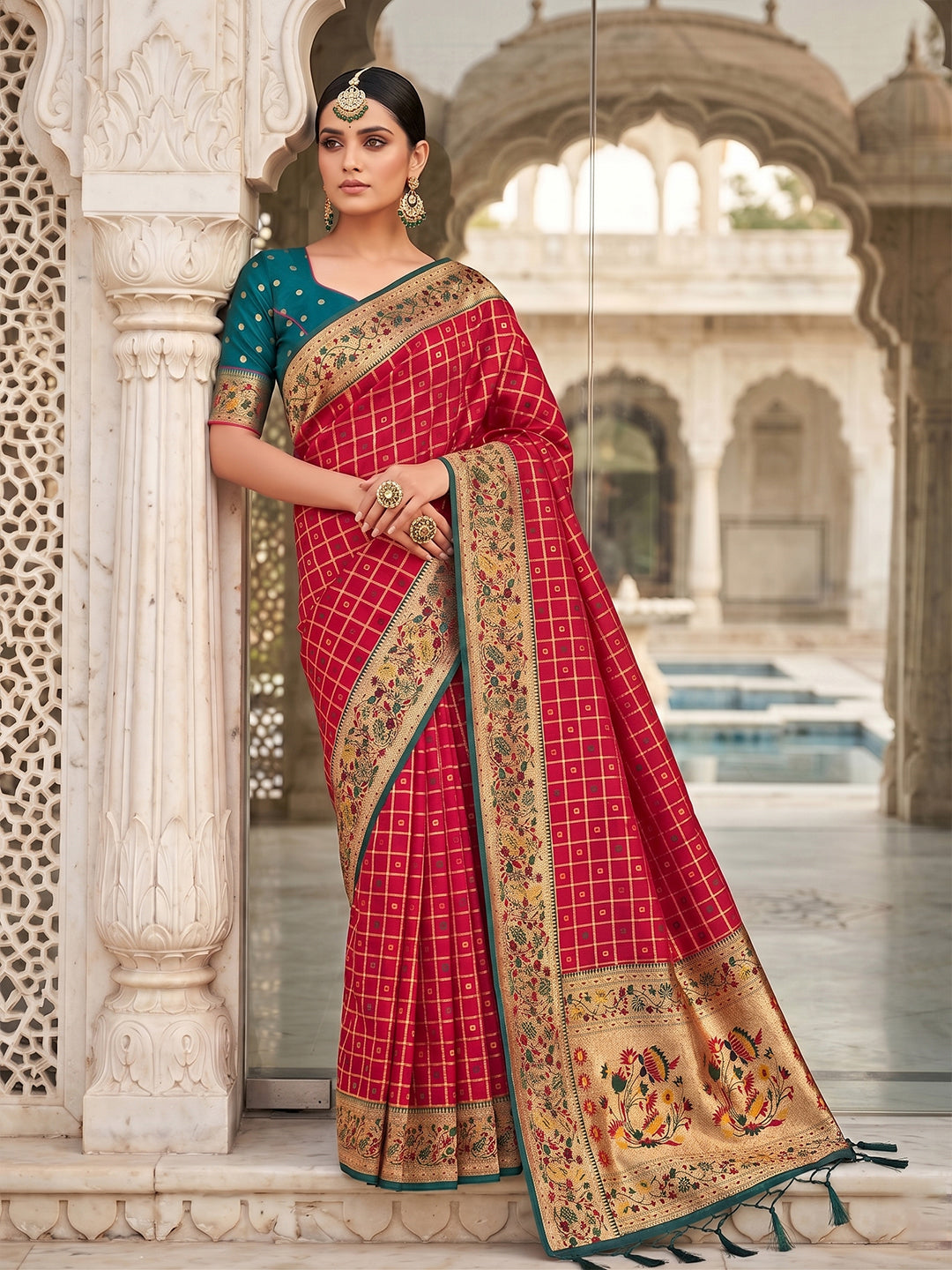 Rajsi Powerloom Paithani Silk (B) Ready To Wear Pocket Saree