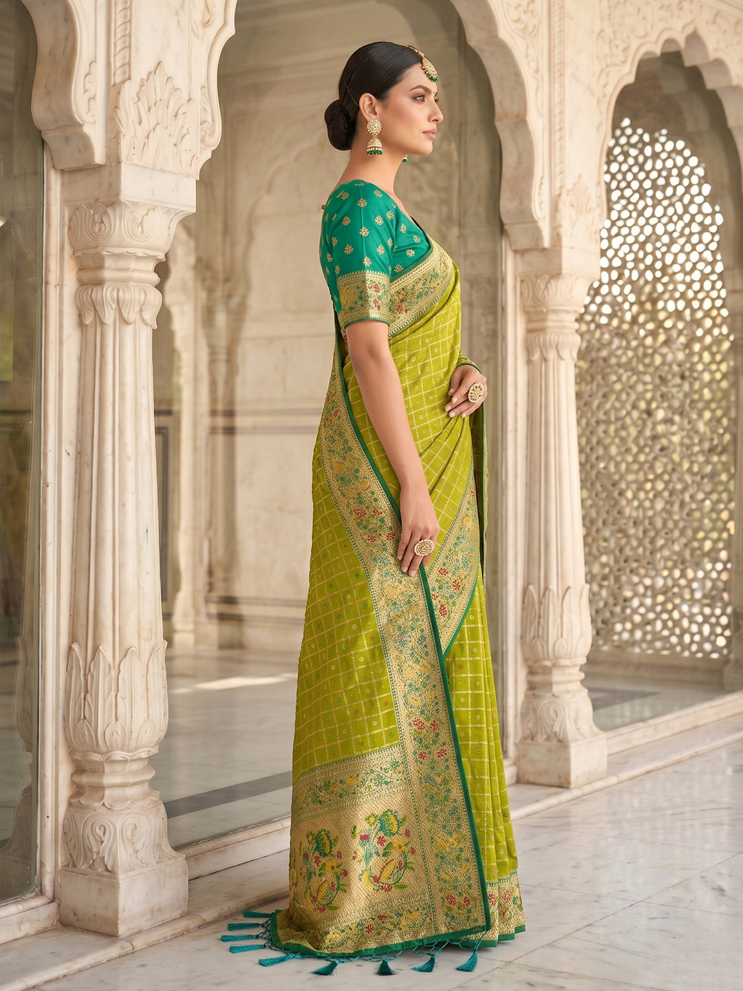 Rajsi Powerloom Paithani Silk (C) Ready To Wear Pocket Saree