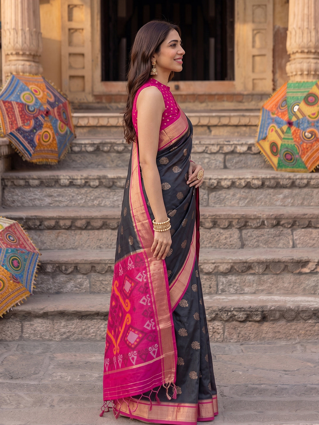 Blush Royale Silk (H) Ready To Wear Pocket Saree