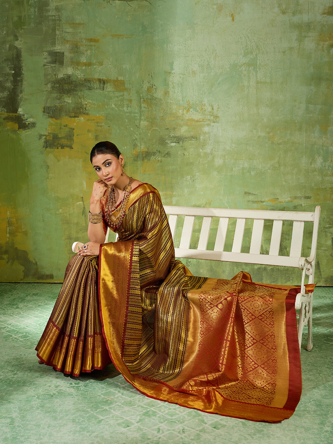 Nyra Silk Ready To Wear Pocket Saree | Brown
