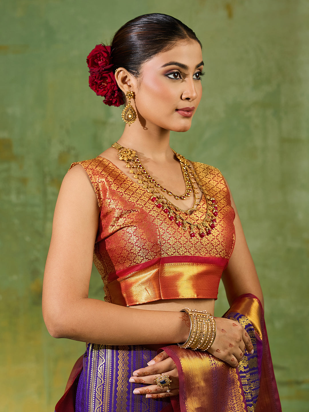 Nyra Silk Ready To Wear Pocket Saree | Royal Blue