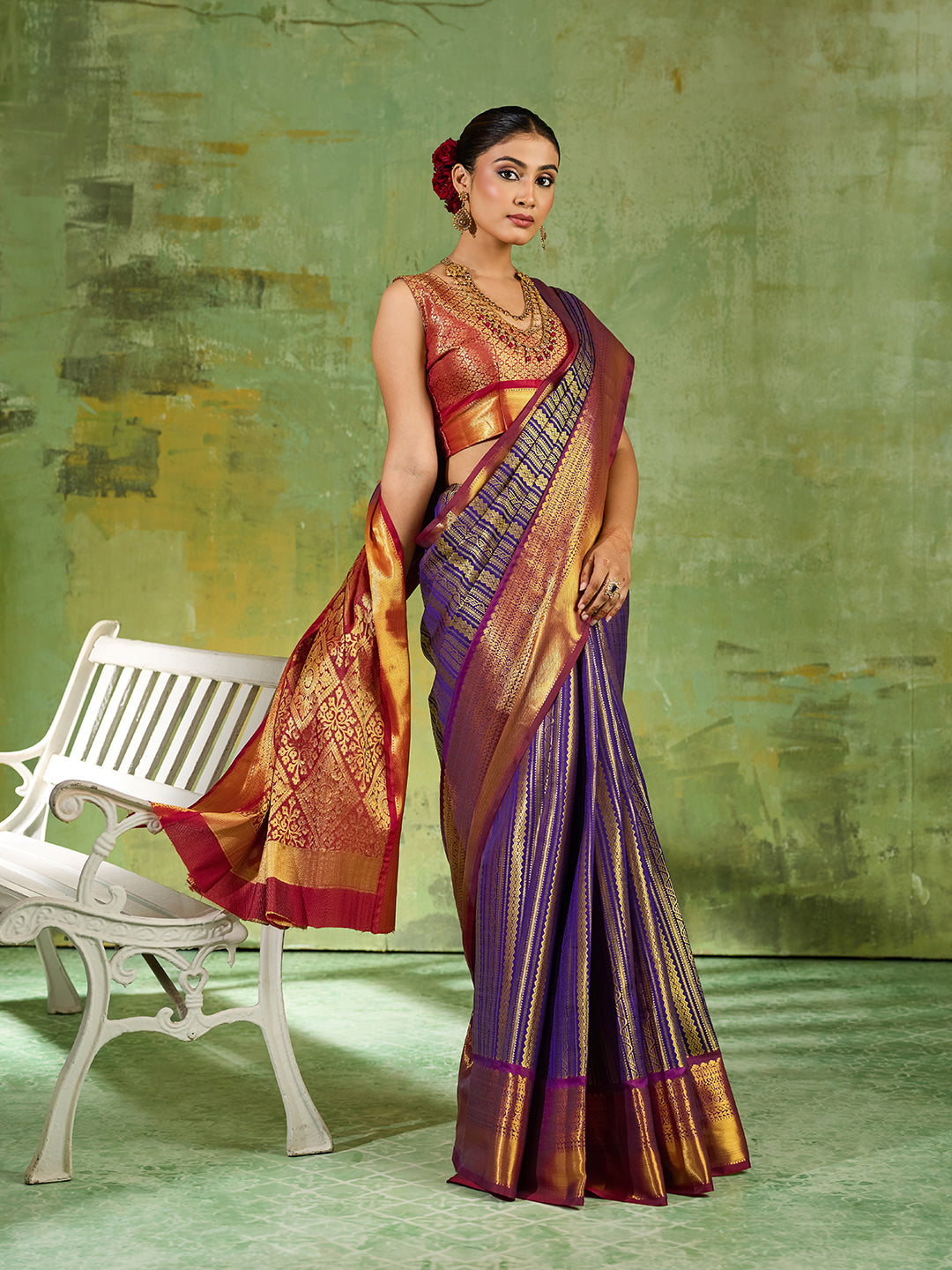 Nyra Silk Ready To Wear Pocket Saree | Royal Blue