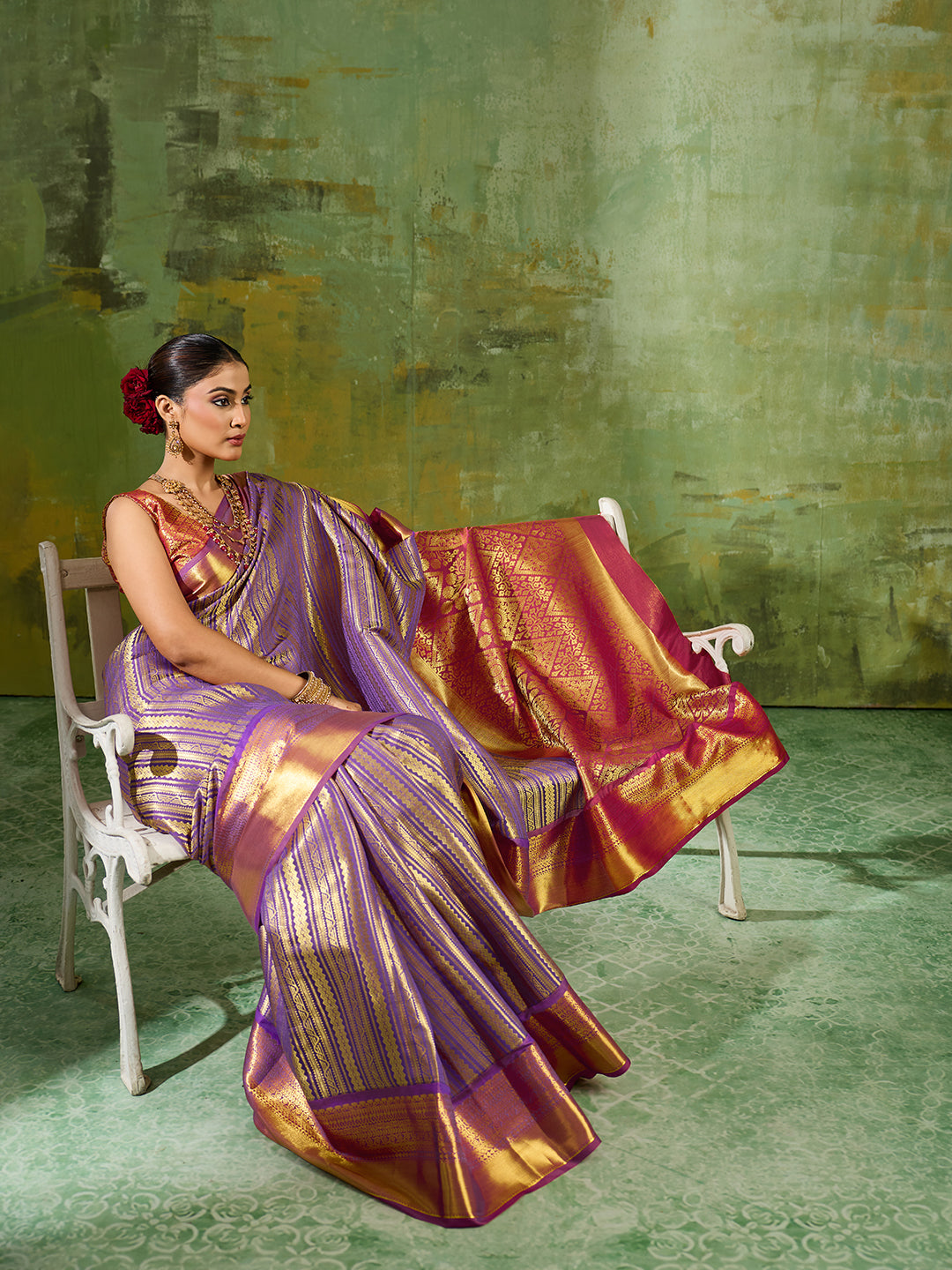 Nyra Silk Ready To Wear Pocket Saree | Lavender