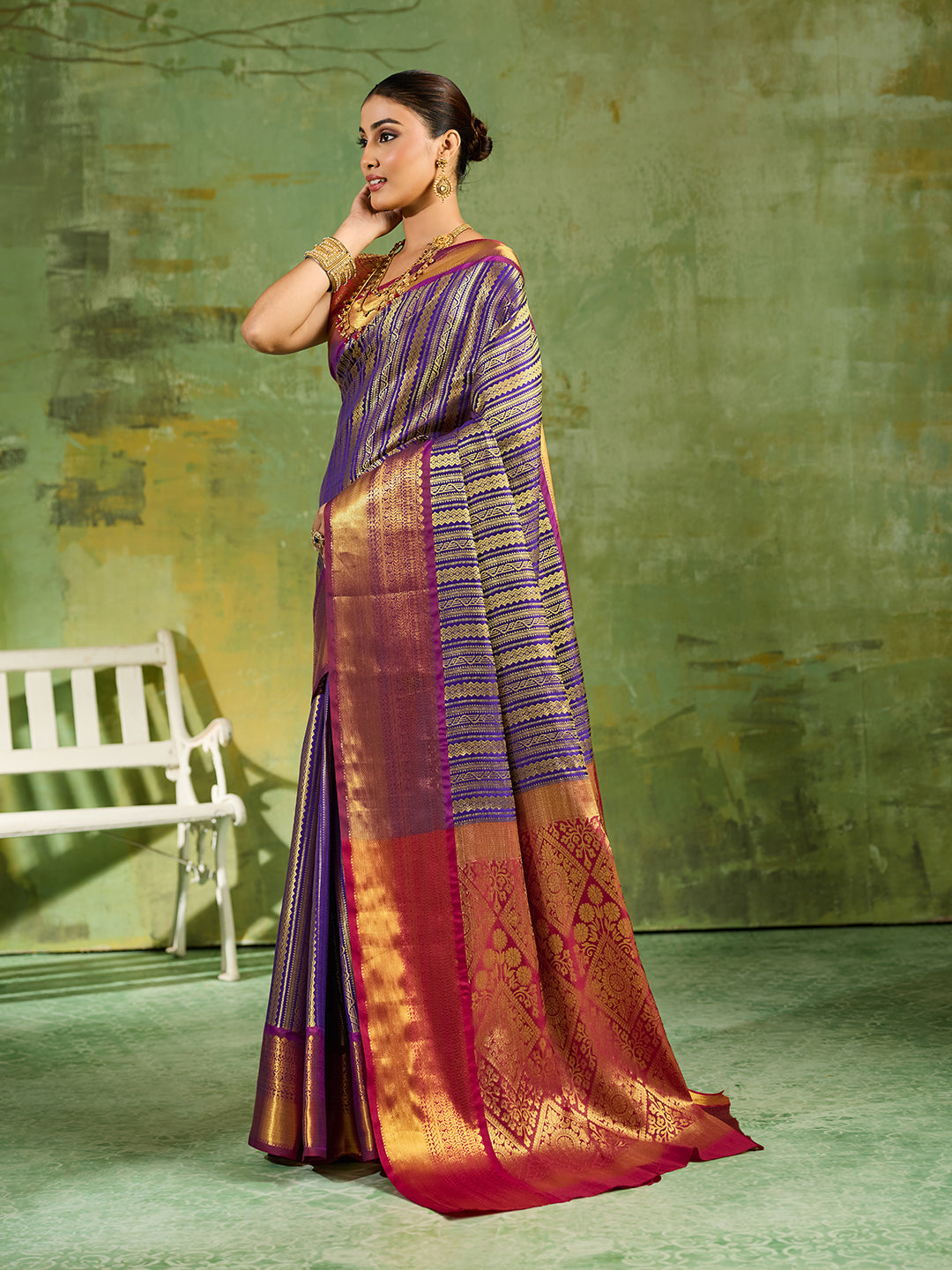 Nyra Silk Ready To Wear Pocket Saree | Royal Blue