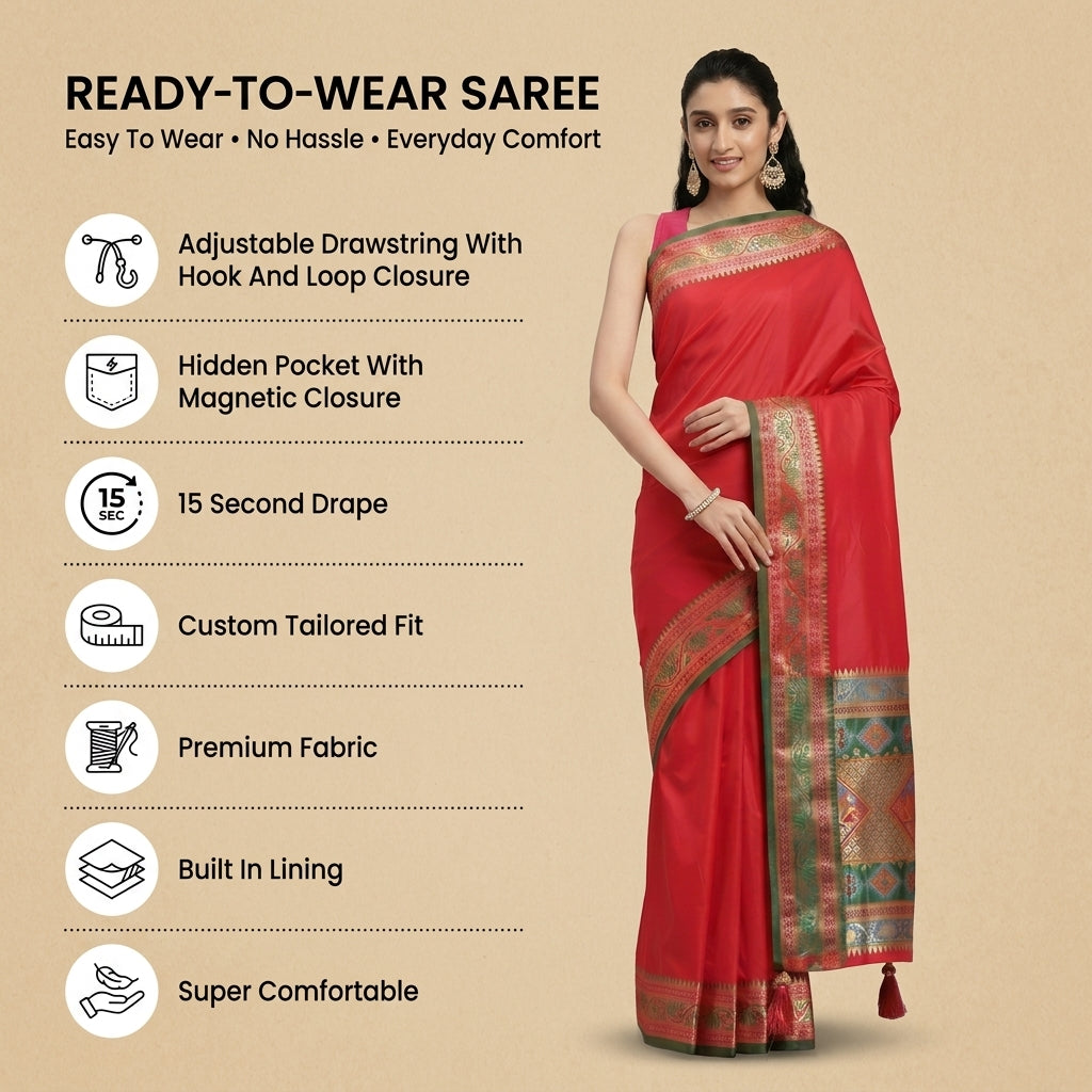 Festival Of Drapes Ready To Wear Pocket Saree