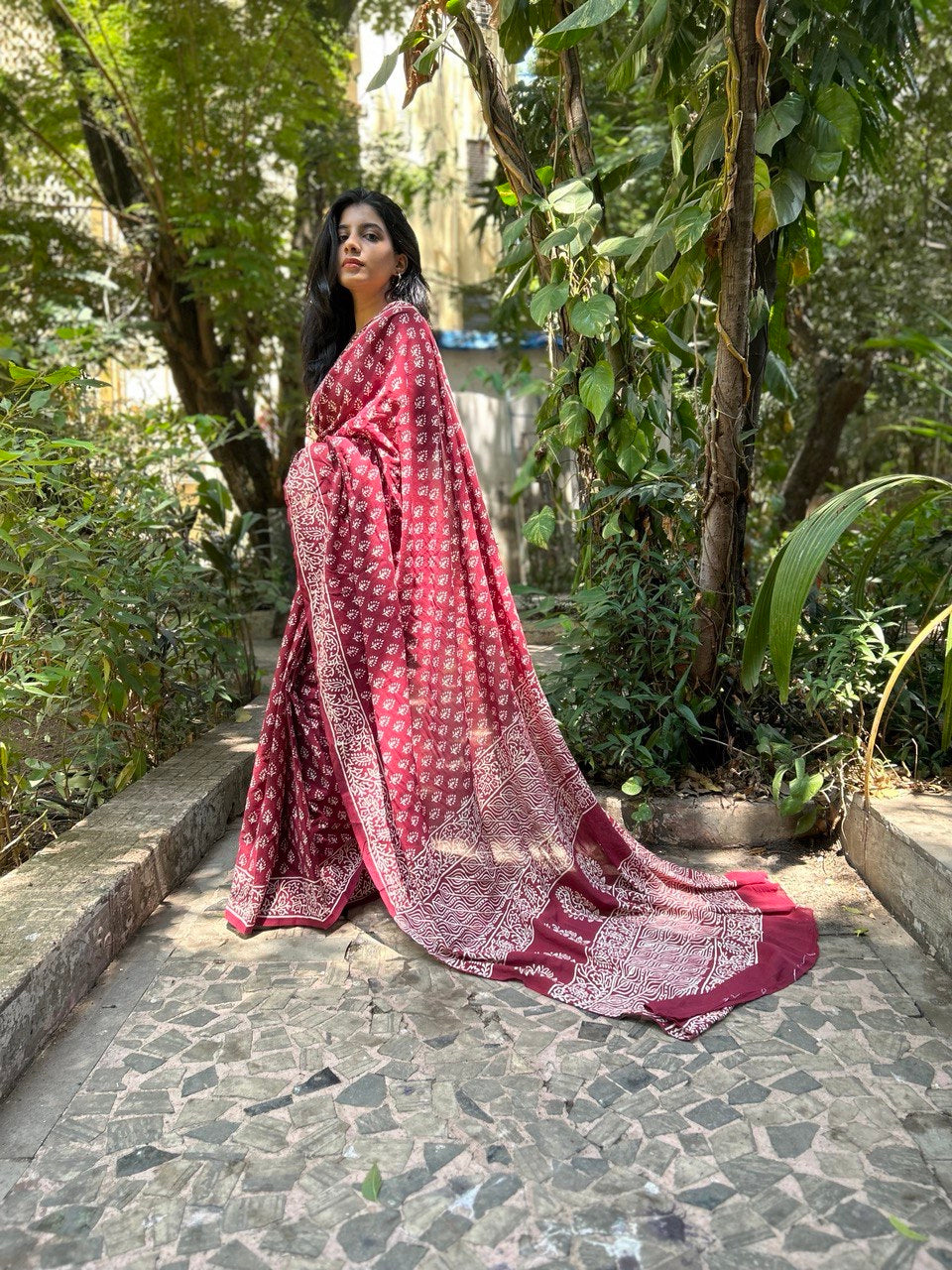 Wine Wonders Ready To Wear Pocket Saree