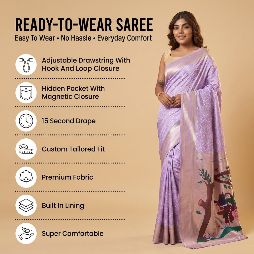 Bandhej Paithani (B) Ready To Wear Pocket Saree