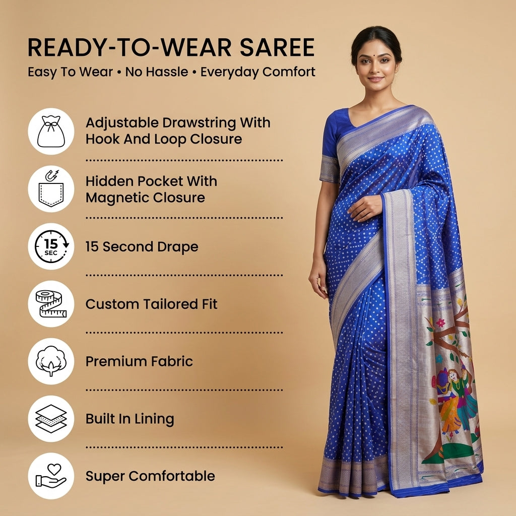 Bandhej Paithani (E) Ready To Wear Pocket Saree