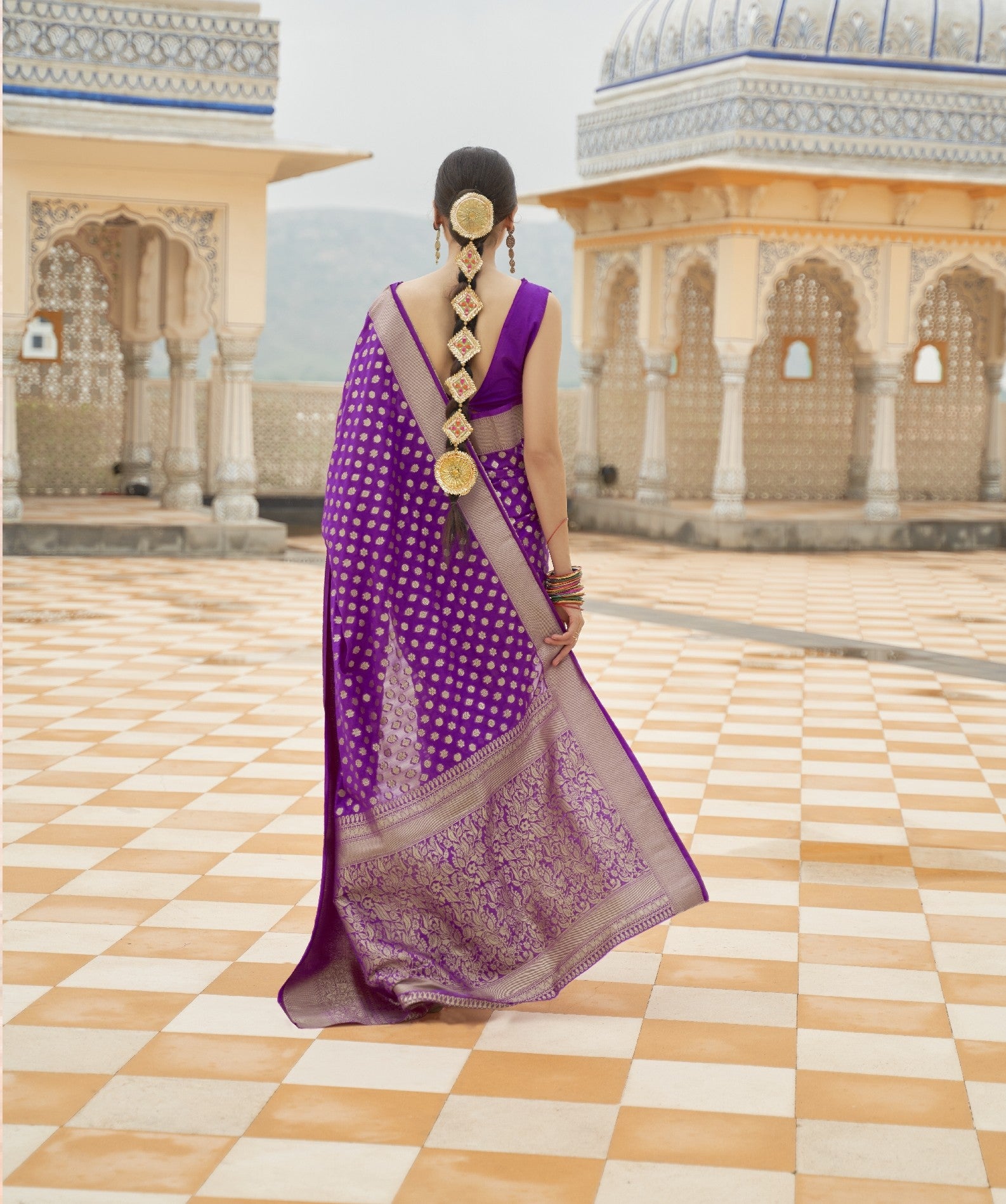 Elysra Khadi Georgette Ready To Wear Pocket Saree