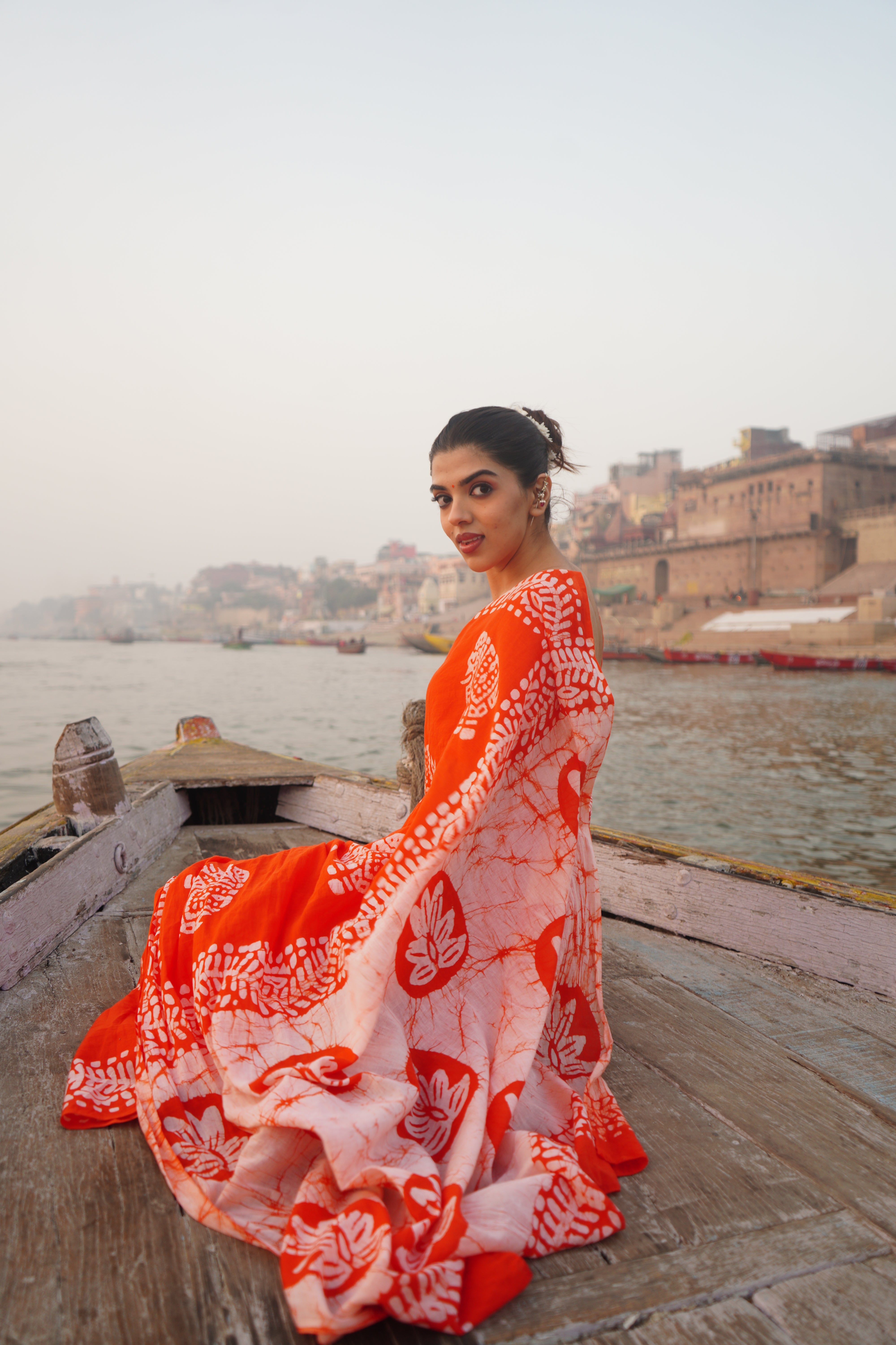 Safari Trail Mul Cotton Ready-To-Wear Pocket Saree