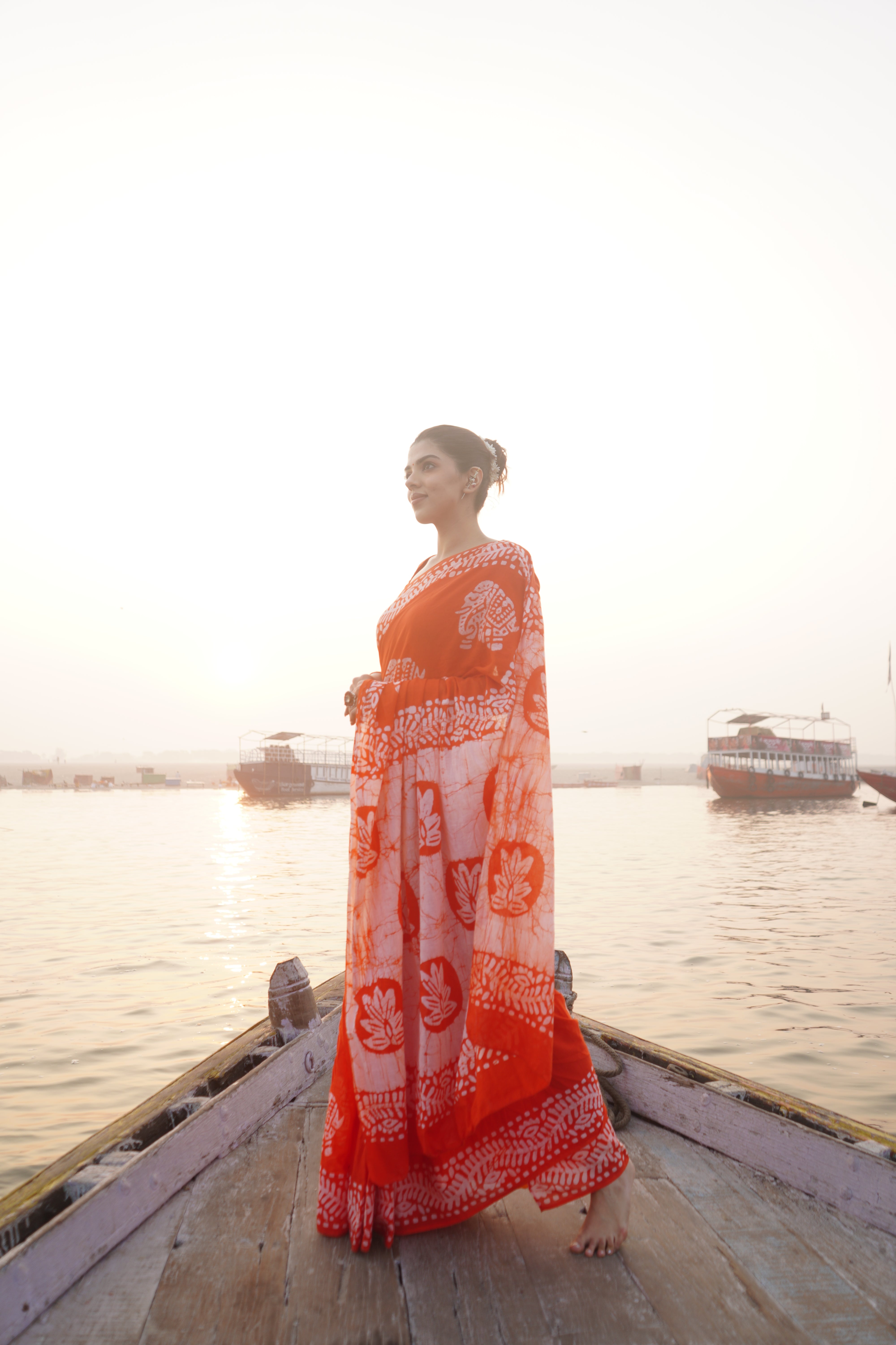 Safari Trail Mul Cotton Ready-To-Wear Pocket Saree