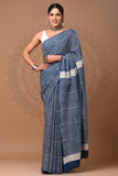 Indigo Harmony Ready-to-wear Pocket Saree