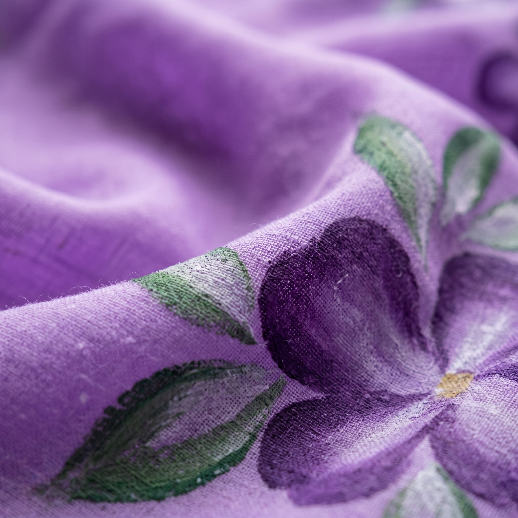 Close-up of the lavender floral drift ready to wear pocket saree with a floral design