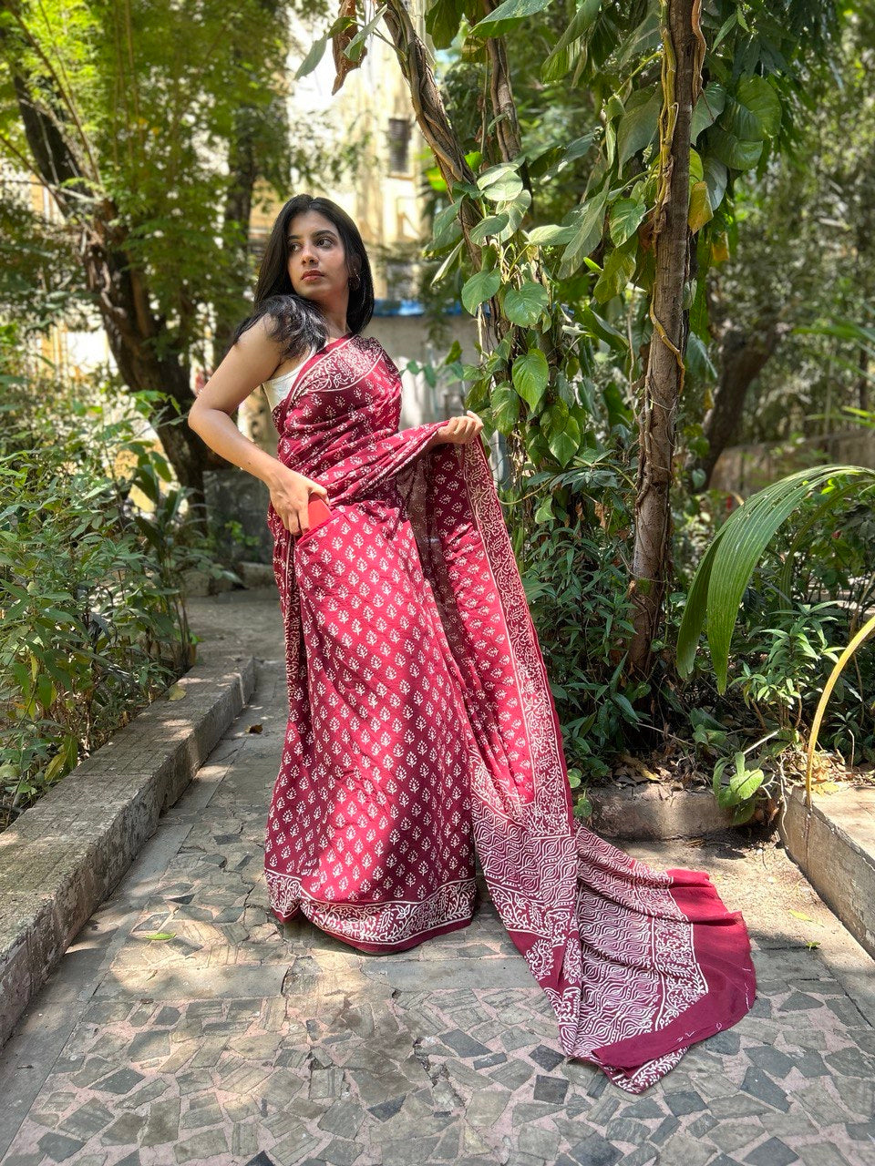 Wine Wonders Ready To Wear Pocket Saree