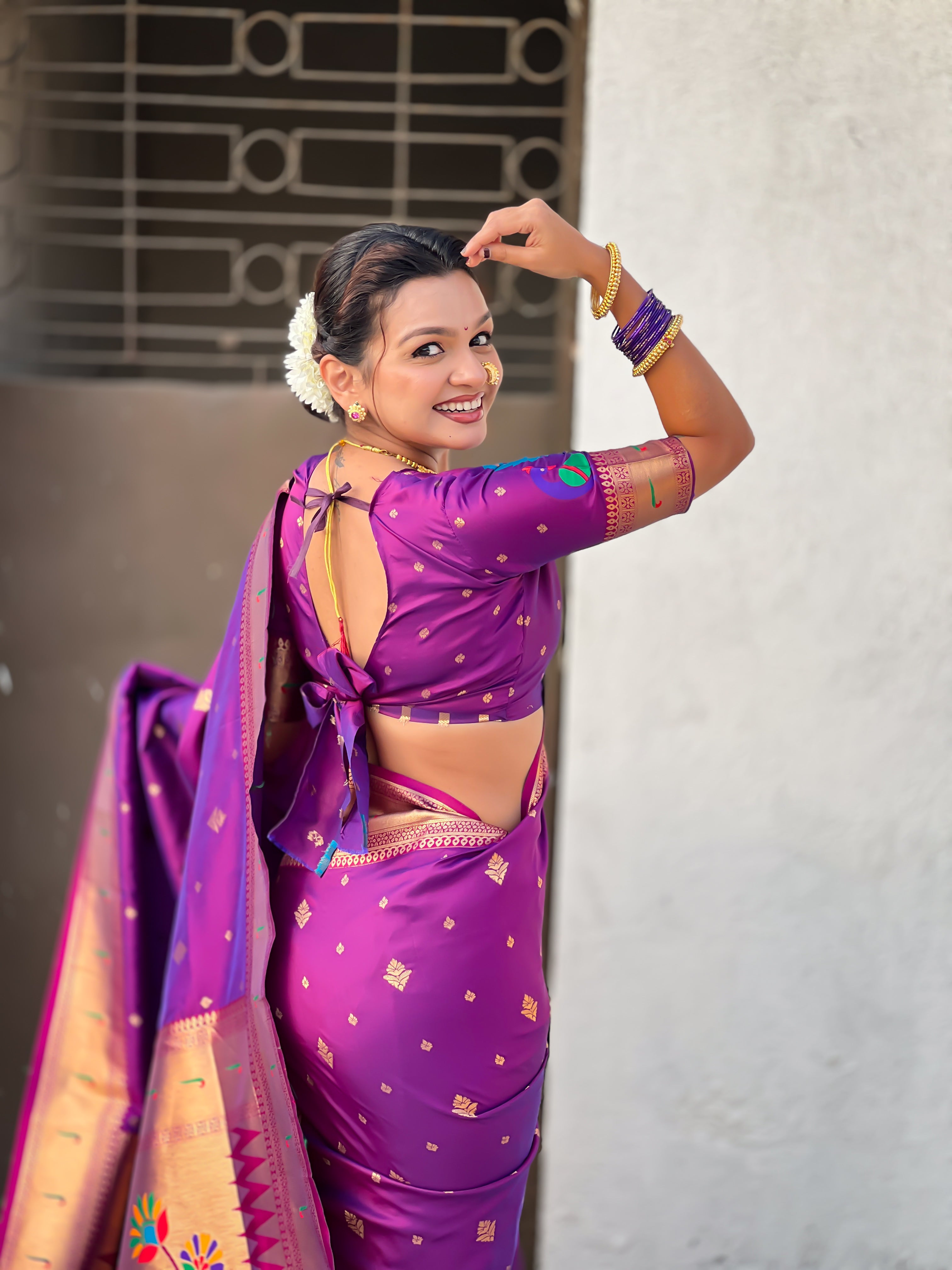 Rajmayur Powerloom Paithani Ready To Wear Pocket Saree