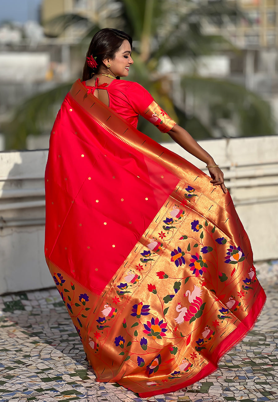Utsav Umang Powerloom Paithani Silk Ready To Wear Pocket Saree