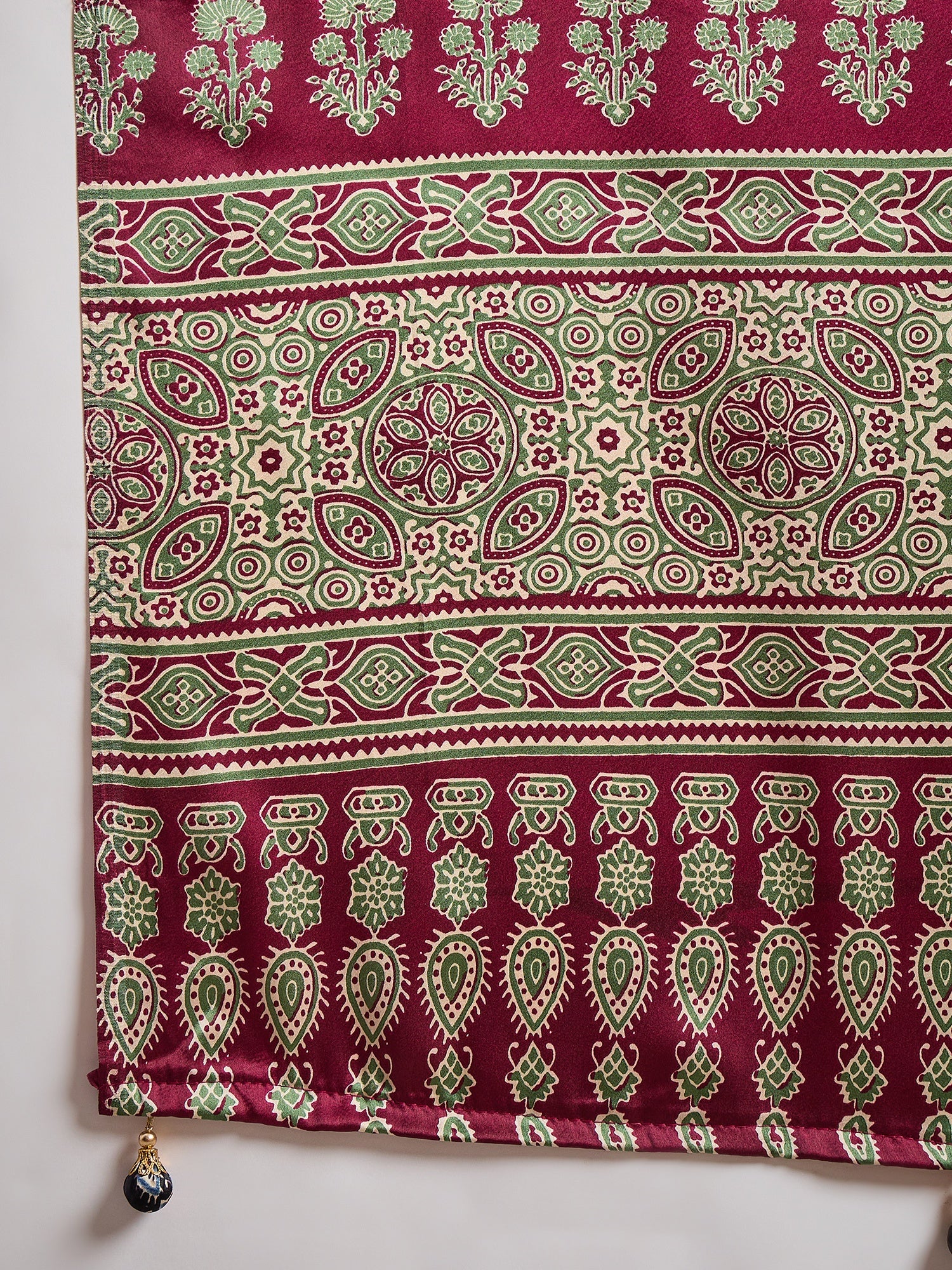 Modal Ajrakh Print (Red) Ready To Wear Pocket Saree