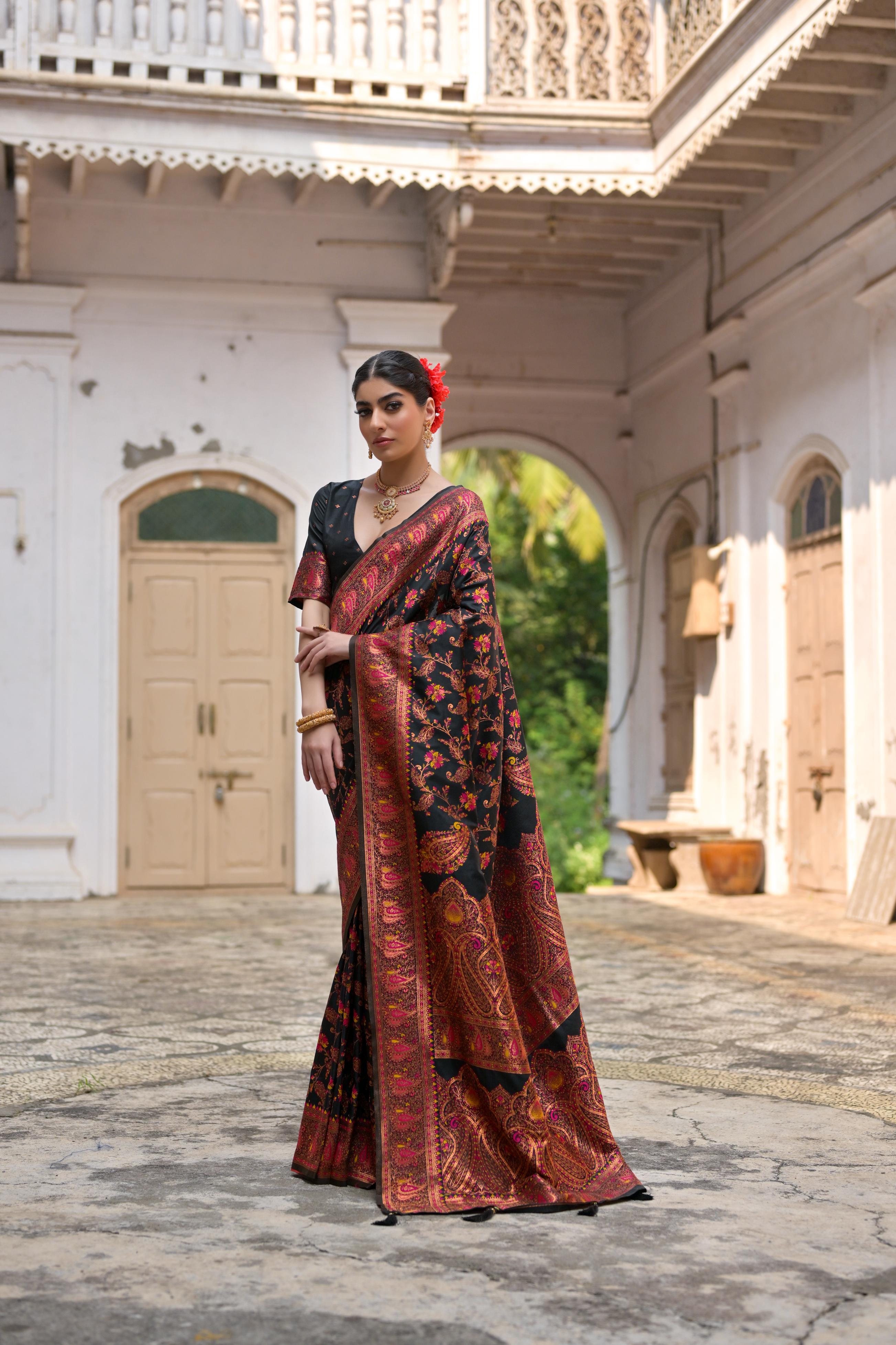 Gulnaar Poweloom Silk (A) Ready To Wear Pocket Saree