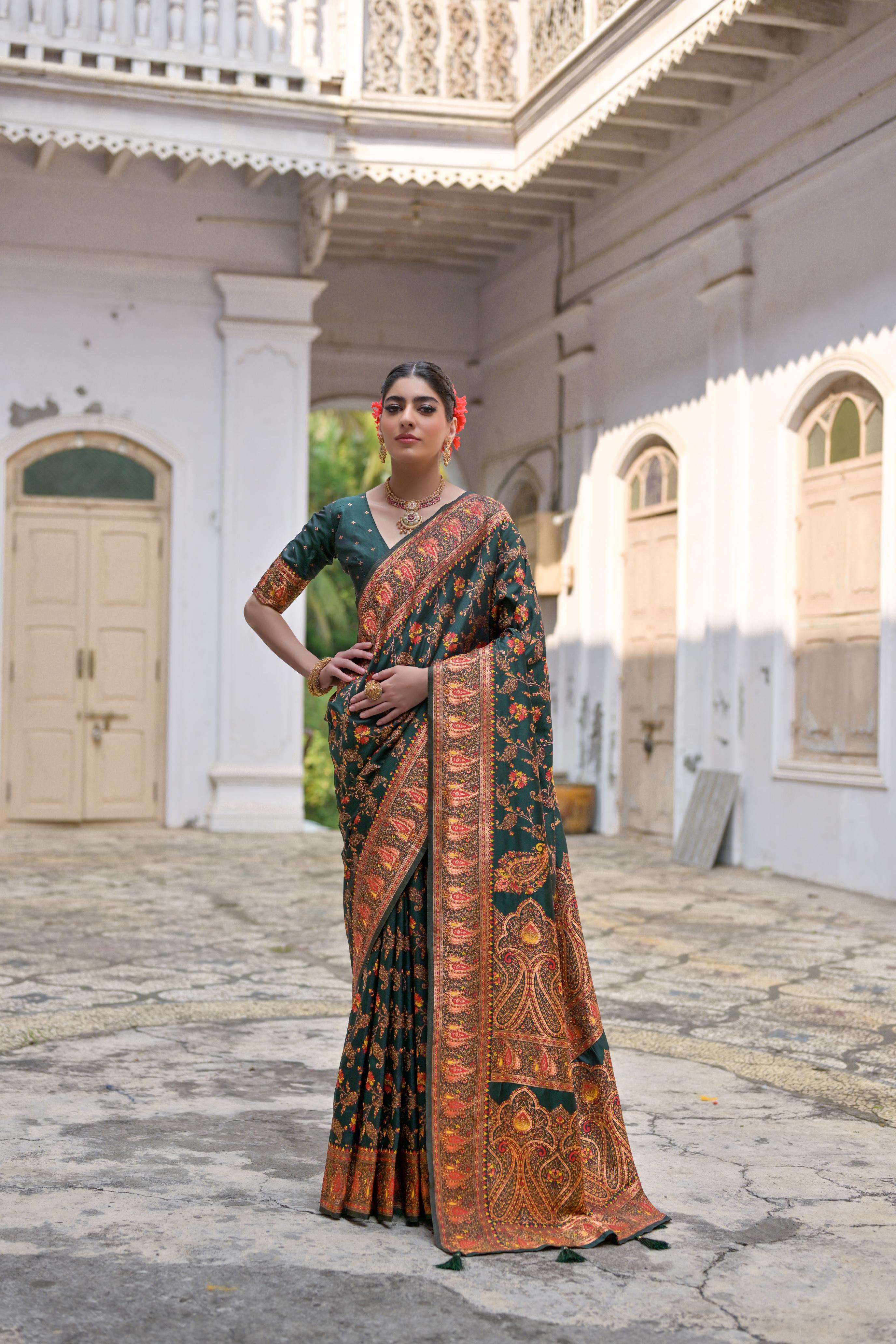 Gulnaar Poweloom Silk (B) Ready To Wear Pocket Saree