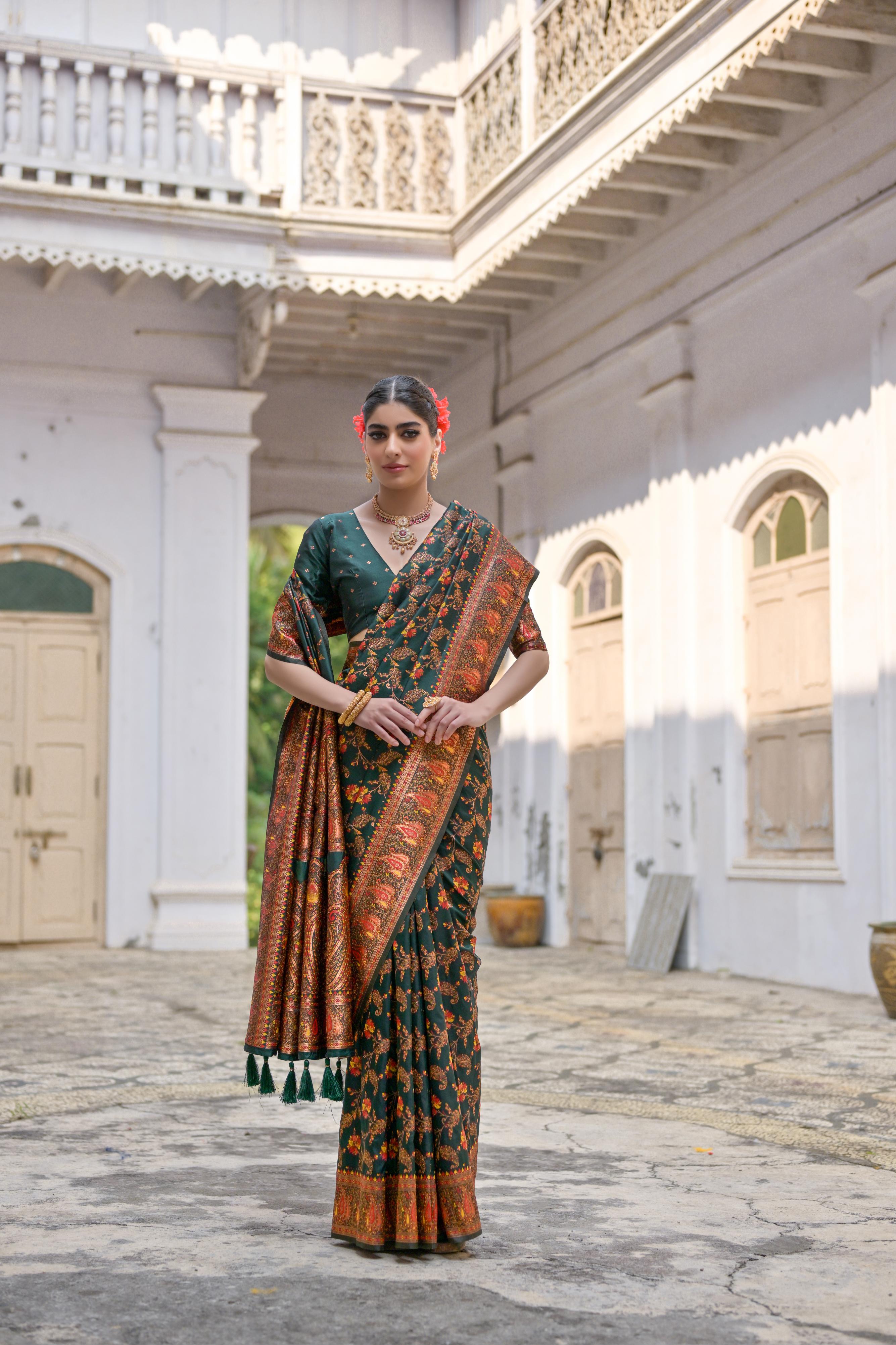 Gulnaar Poweloom Silk (B) Ready To Wear Pocket Saree