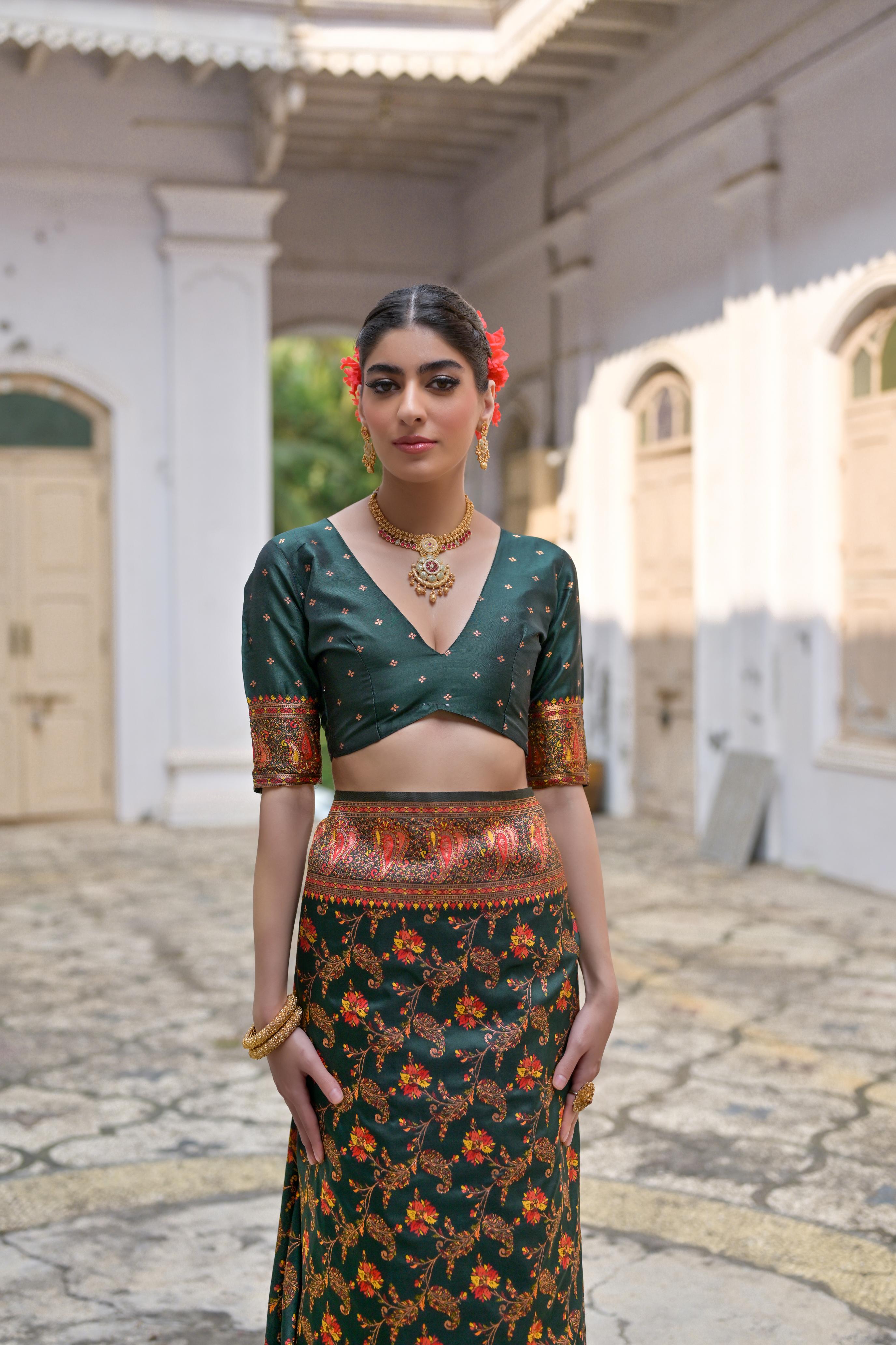Gulnaar Poweloom Silk (B) Ready To Wear Pocket Saree