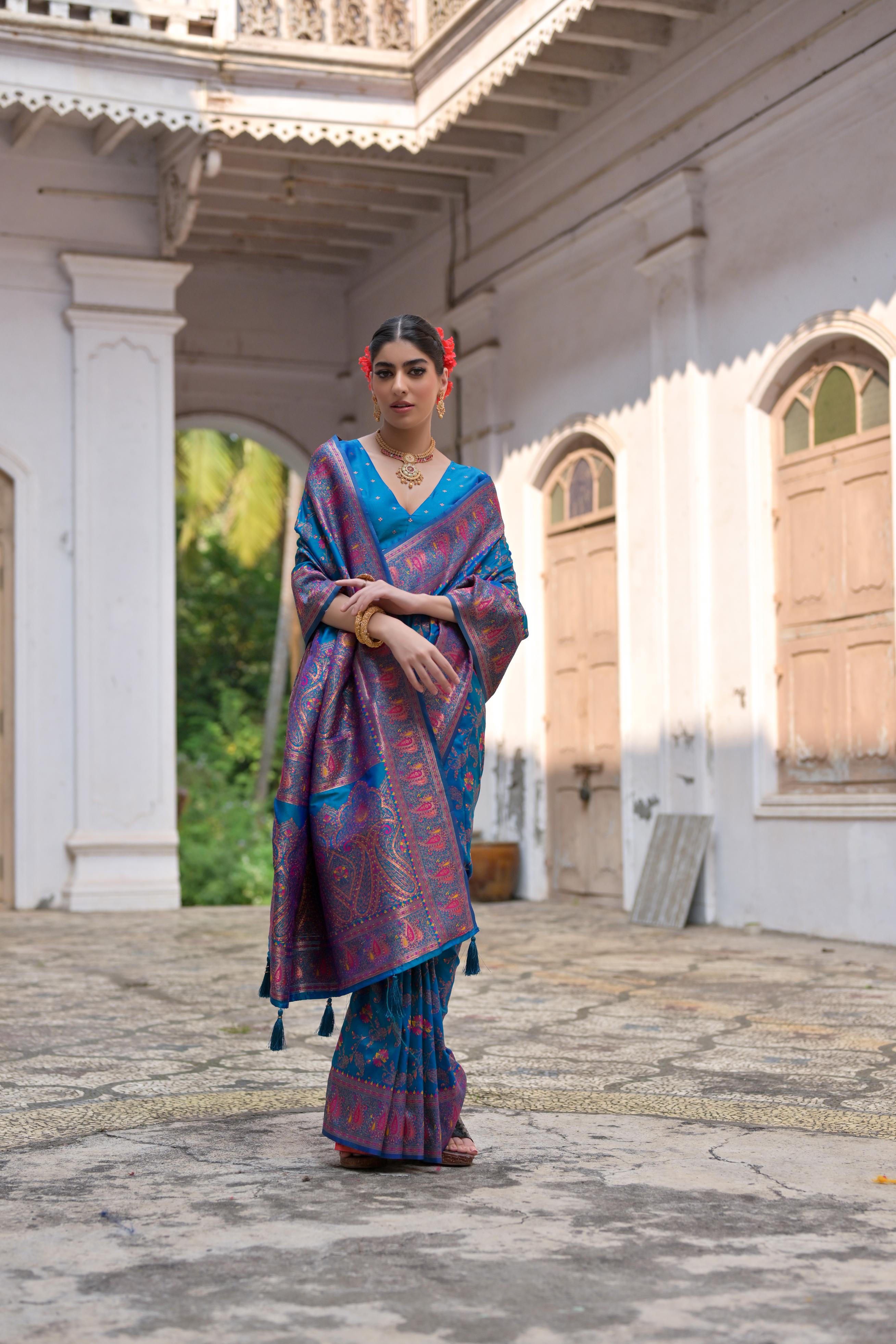 Gulnaar Powerloom Silk (H) Ready To Wear Pocket Saree