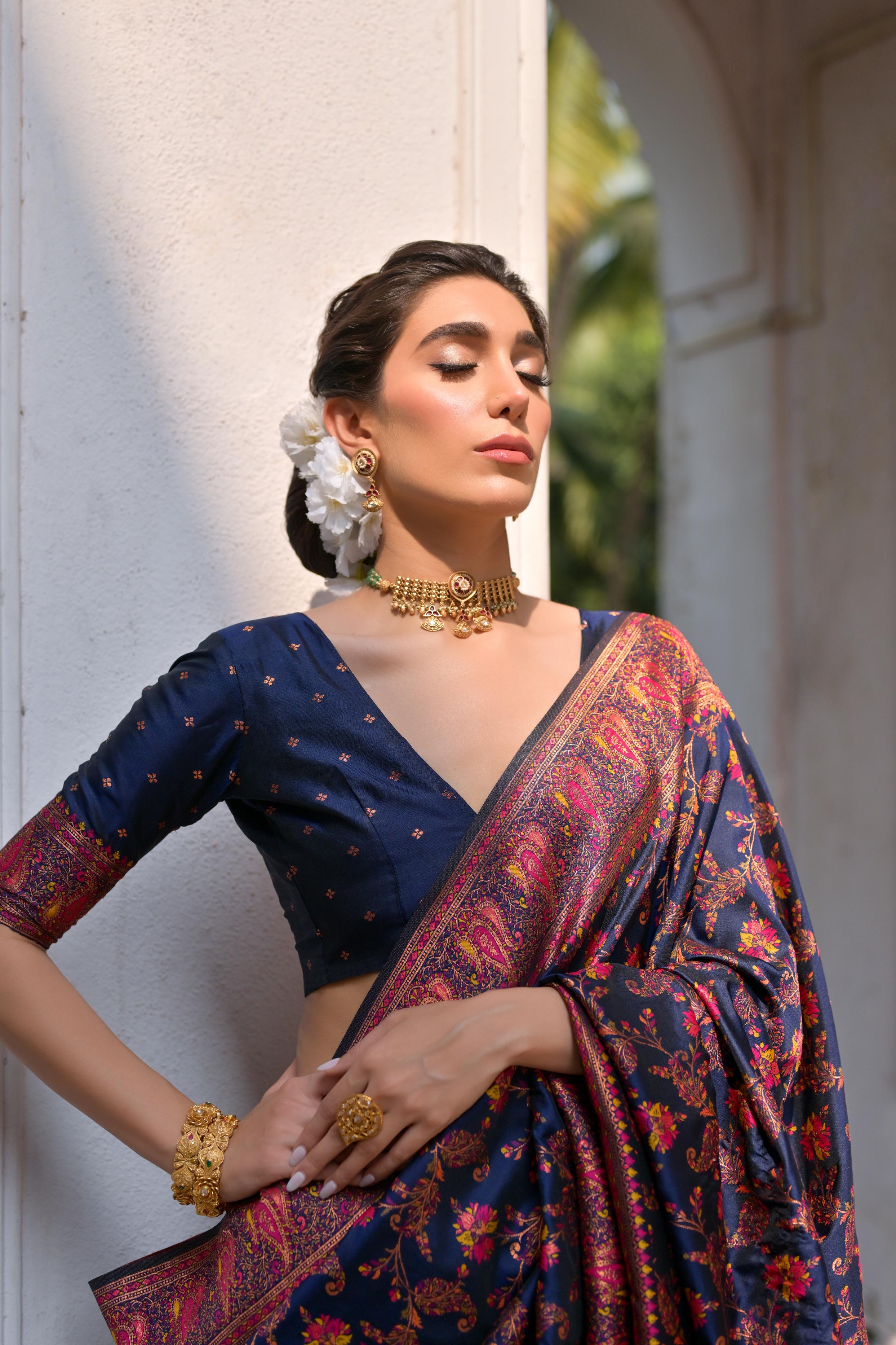 Gulnaar Powerloom Silk (G) Ready To Wear Pocket Saree