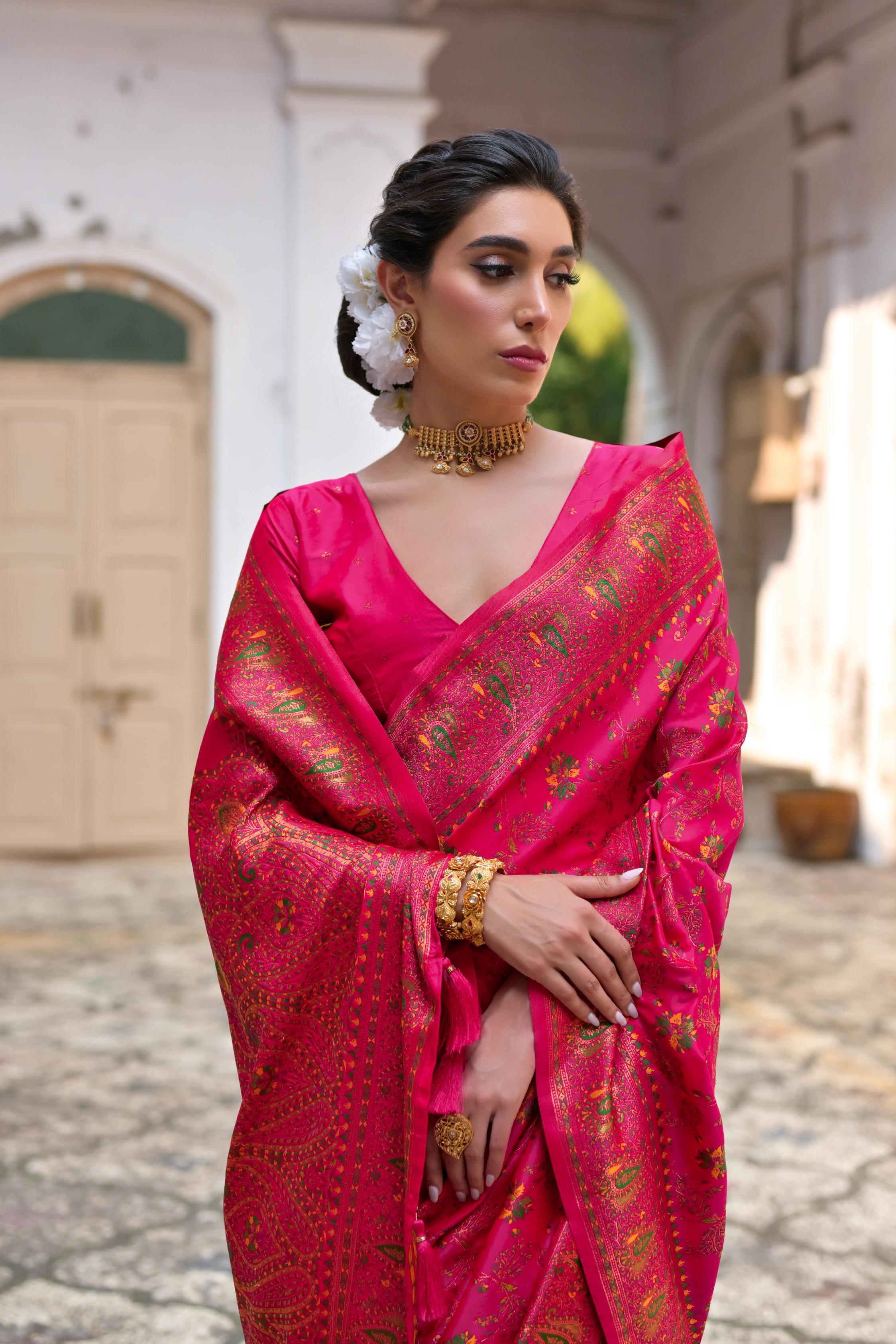 Gulnaar Powerloom Silk (F) Ready To Wear Pocket Saree
