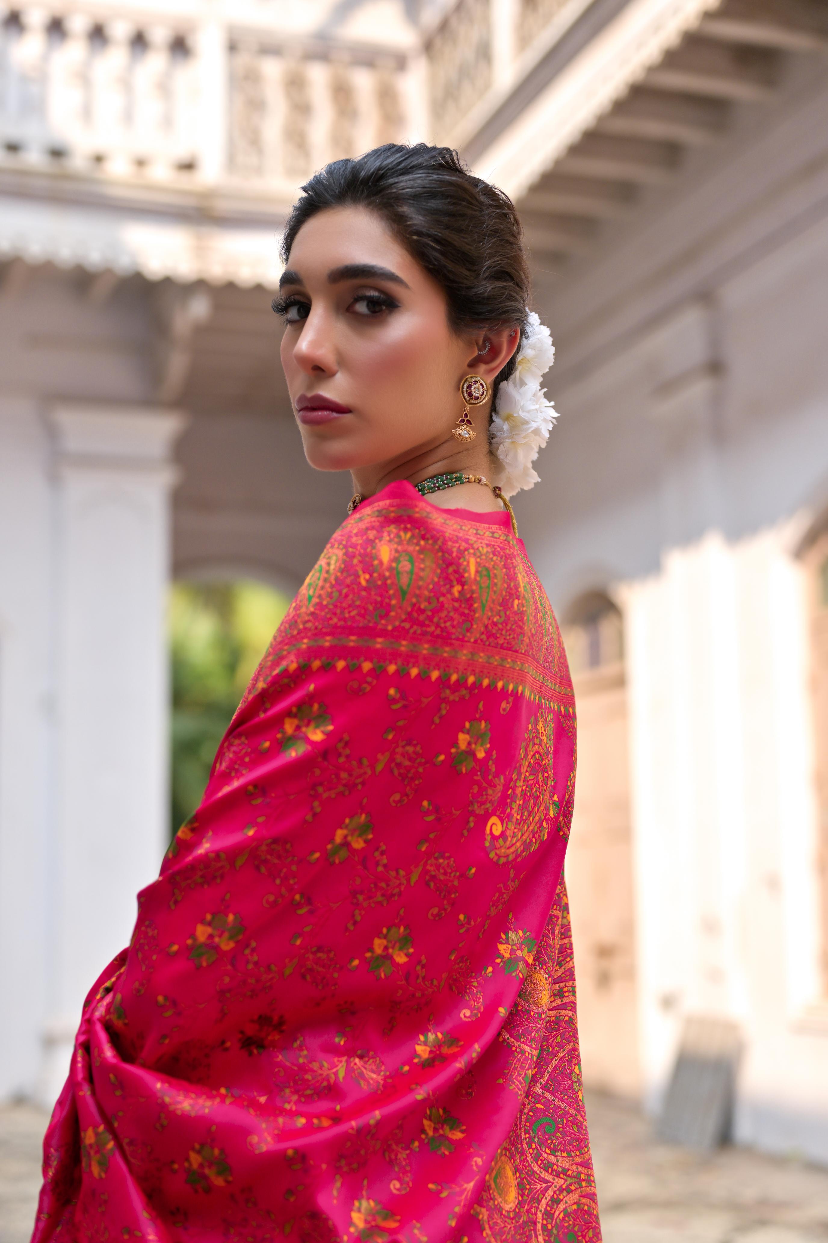 Gulnaar Powerloom Silk (F) Ready To Wear Pocket Saree