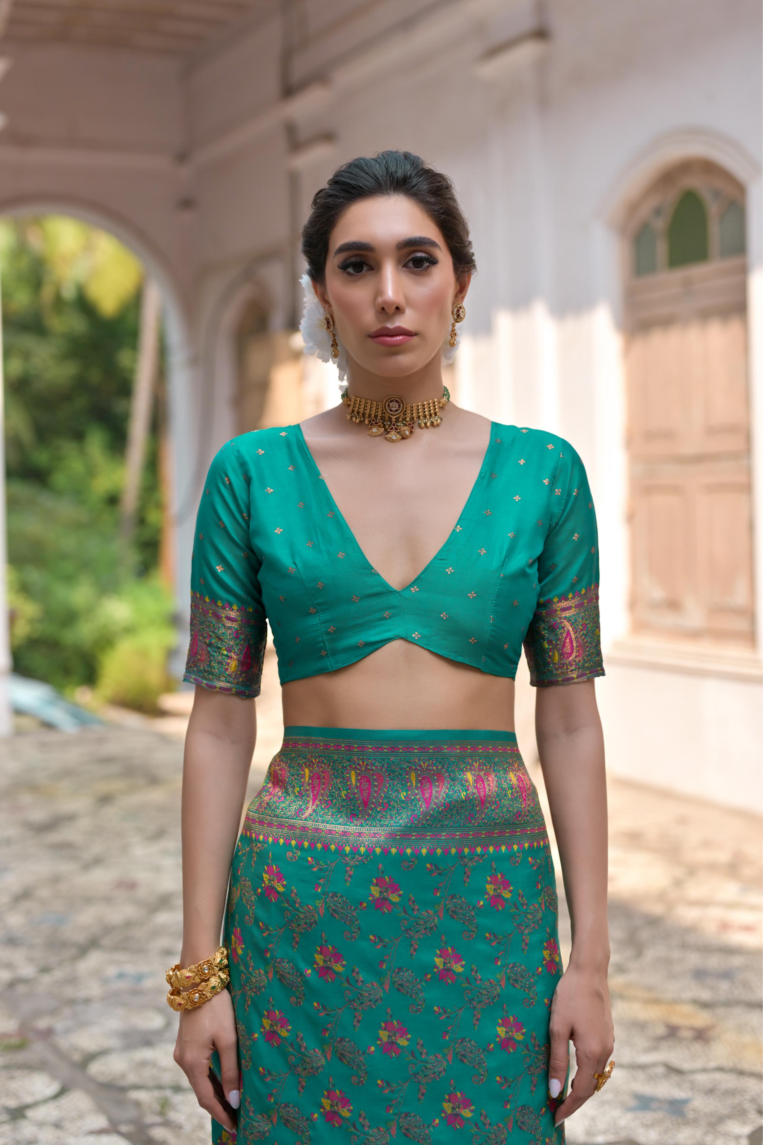Gulnaar Powerloom Silk (E) Ready To Wear Pocket Saree