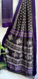 Linen Hand Block Printed Saree