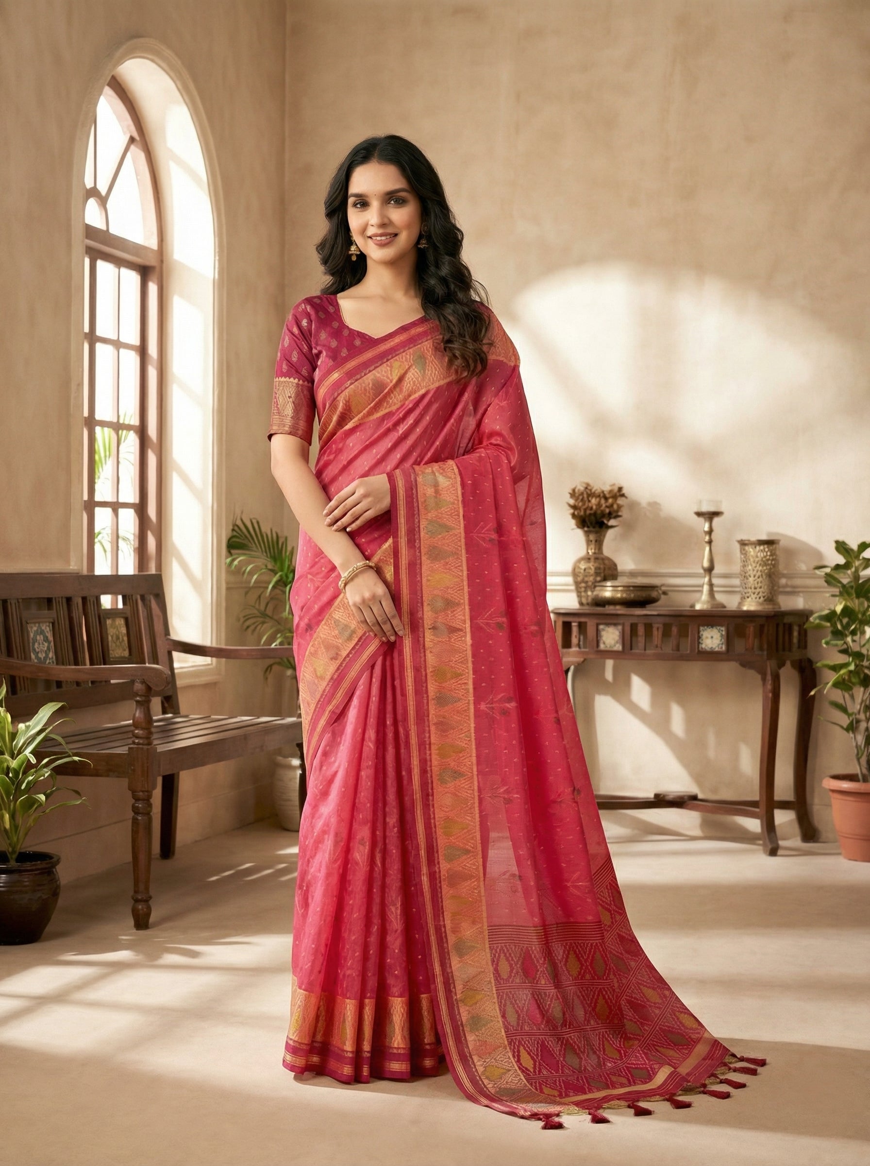 Sarnika Patola Silk Ready To Wear Pocket Saree