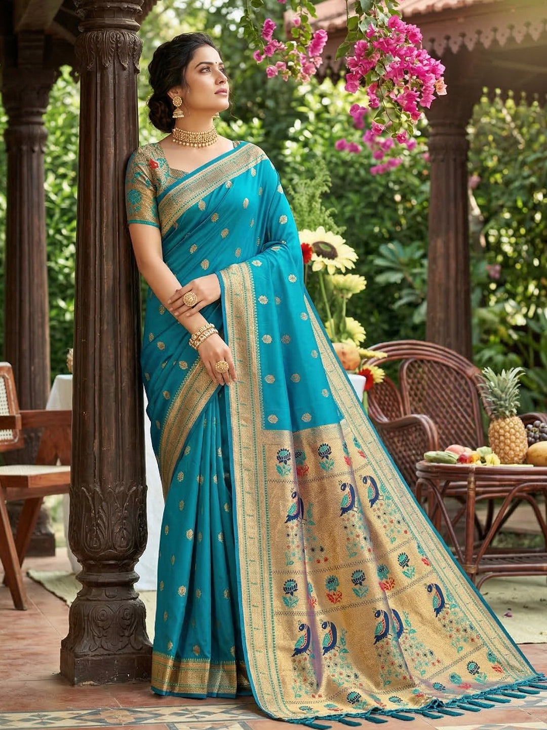 Alankrita Powerloom Paithani Silk (E) Ready To Wear Pocket Saree
