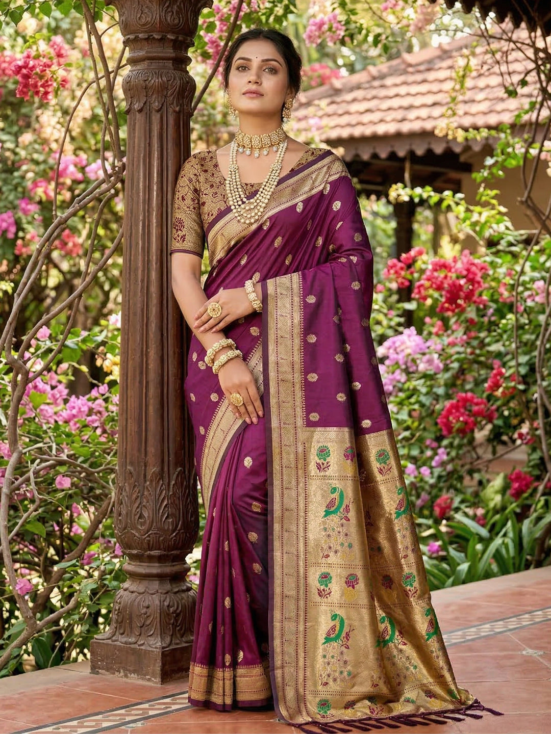 Alankrita Powerloom Paithani Silk (F) Ready To Wear Pocket Saree