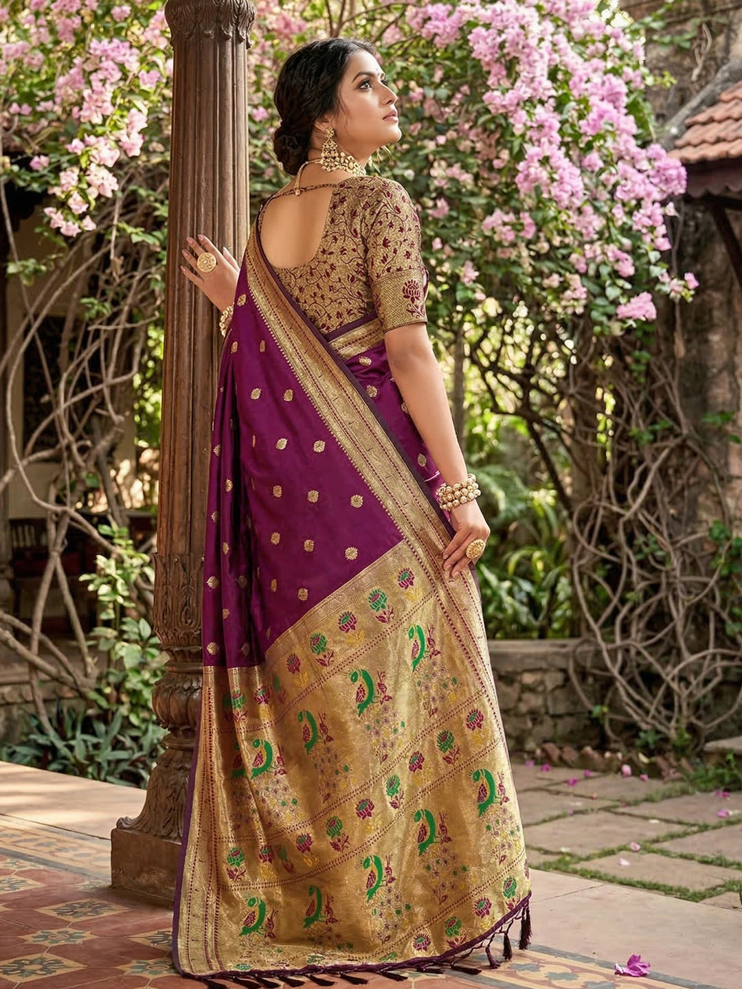 Alankrita Powerloom Paithani Silk (F) Ready To Wear Pocket Saree
