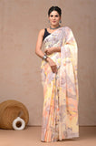 Ivory Marble Mul Cotton Ready-To-Wear Pocket Saree