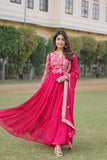 Rosy Charm Georgette Catonic Shade Fabric Gown