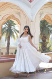 Snowfall Elegance Georgette Catonic Shade Fabric Gown