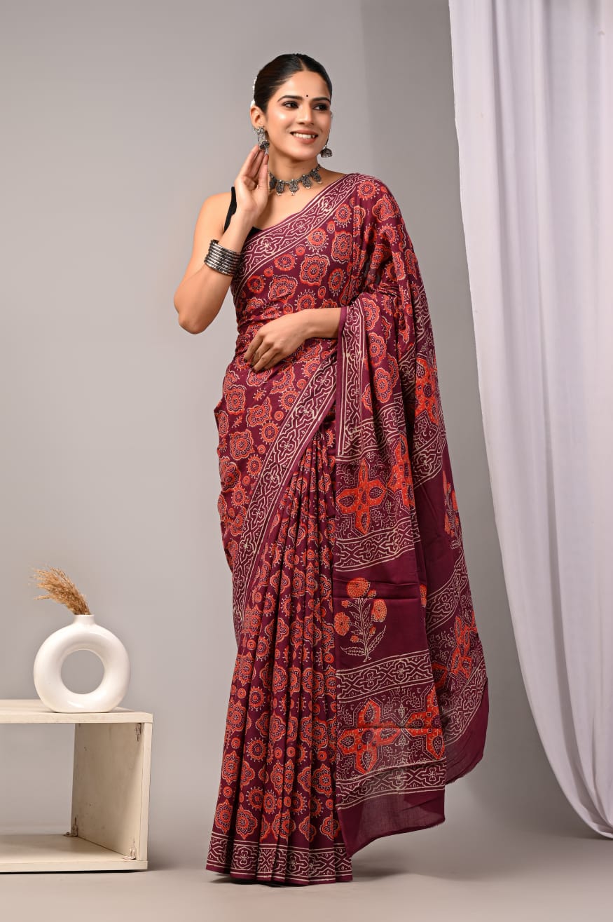 Soul soft Mul Cotton Ready To Wear Pocket Saree