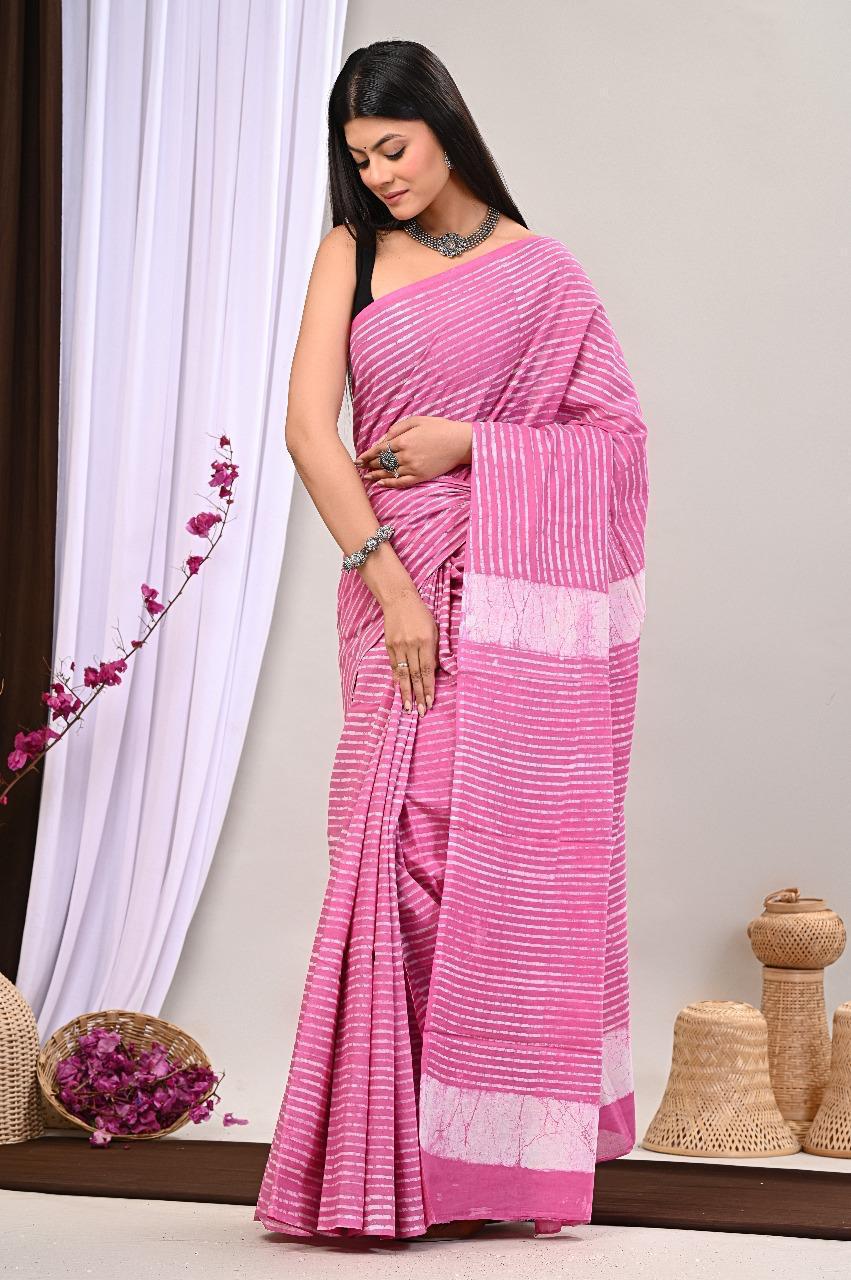 Sooti Mul cotton Ready To Wear Pocket Saree