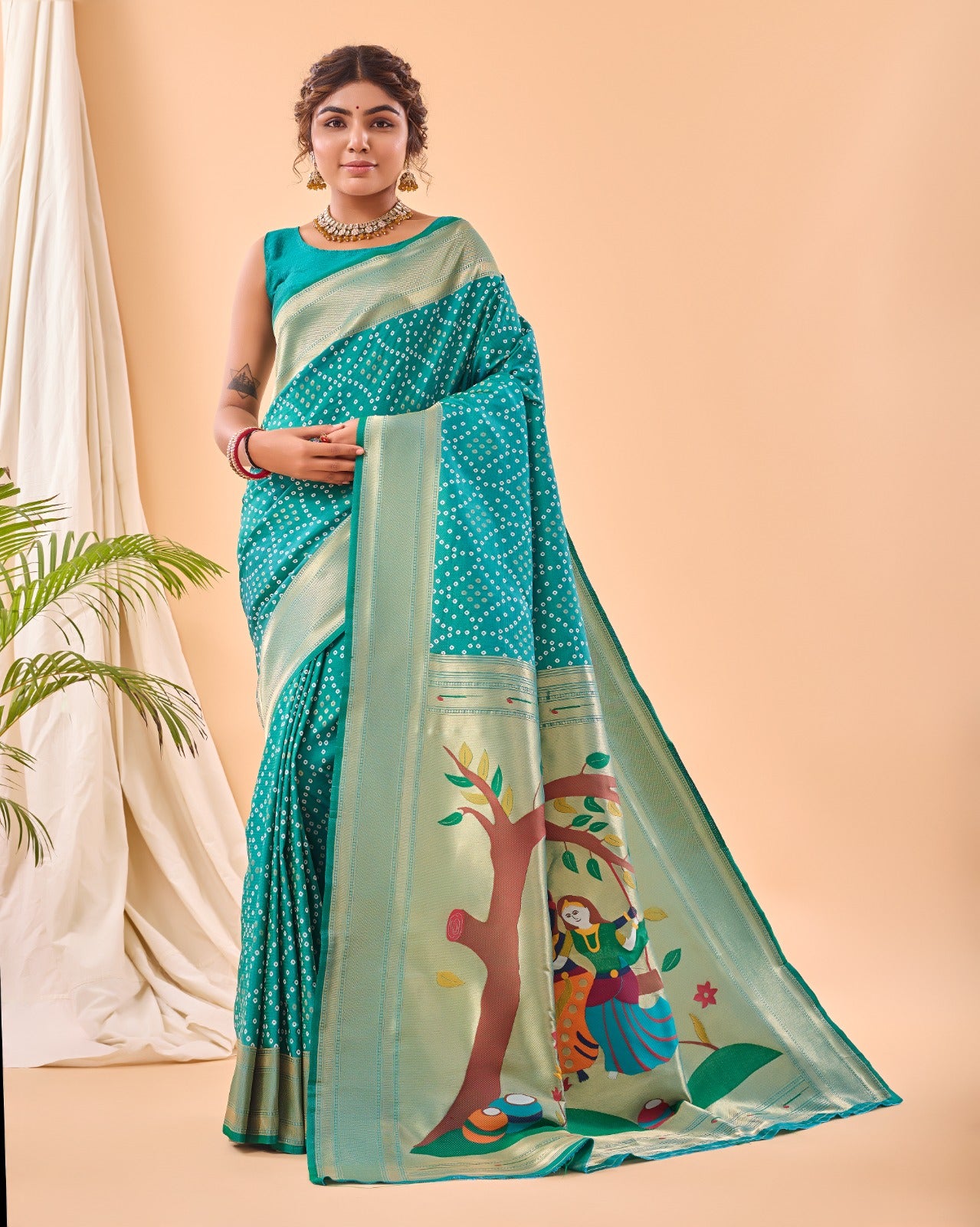 Bandhej Paithani (F) Ready To Wear Pocket Saree