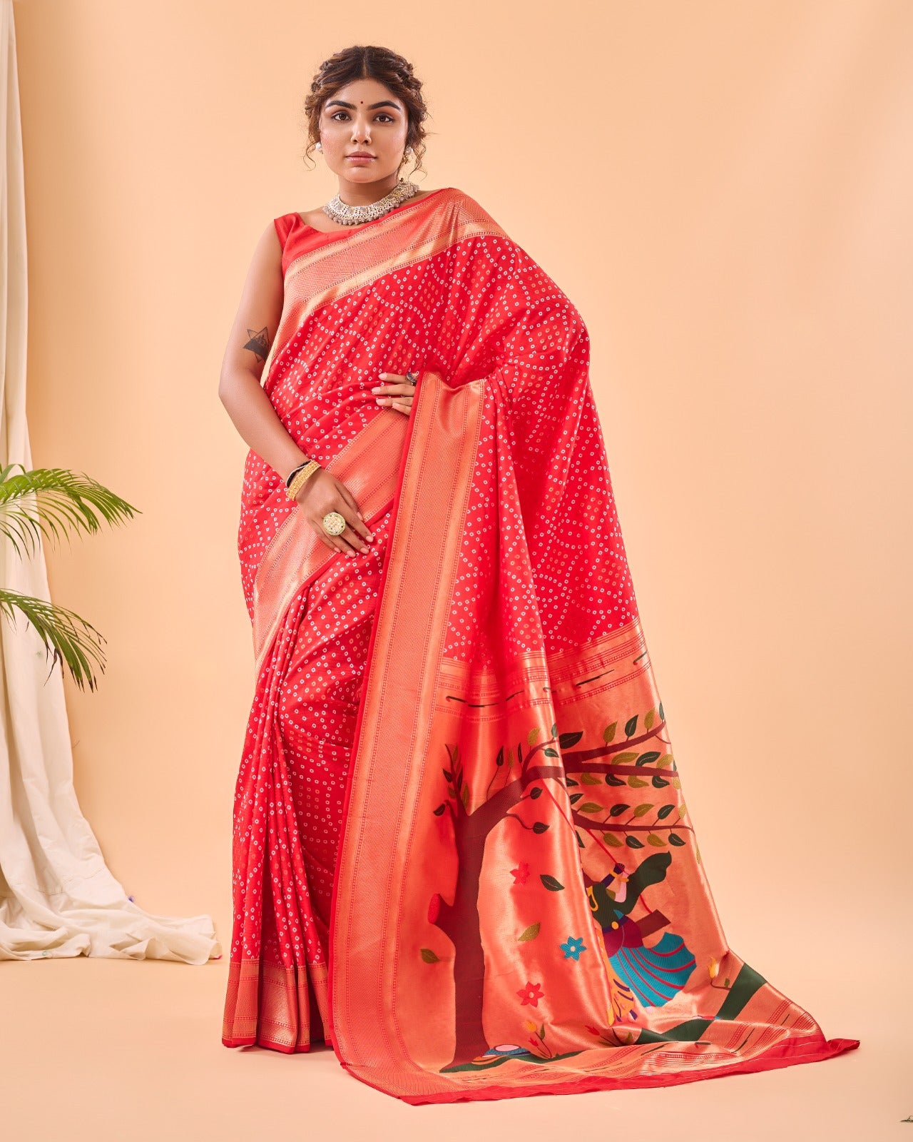 Bandhej Paithani (A) Ready To Wear Pocket Saree