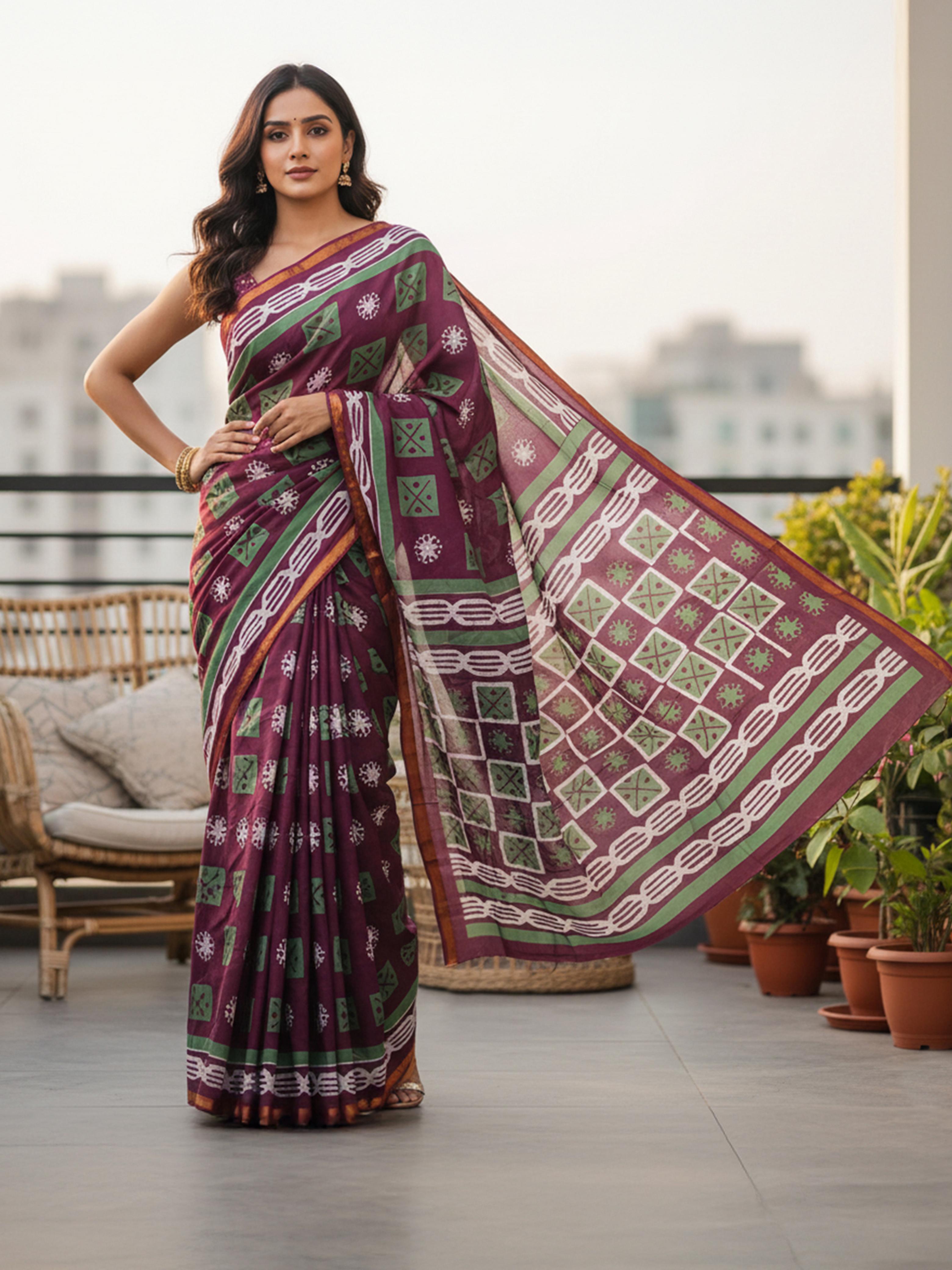 Modal Mul Cotton (D) Ready To Wear Pocket Saree
