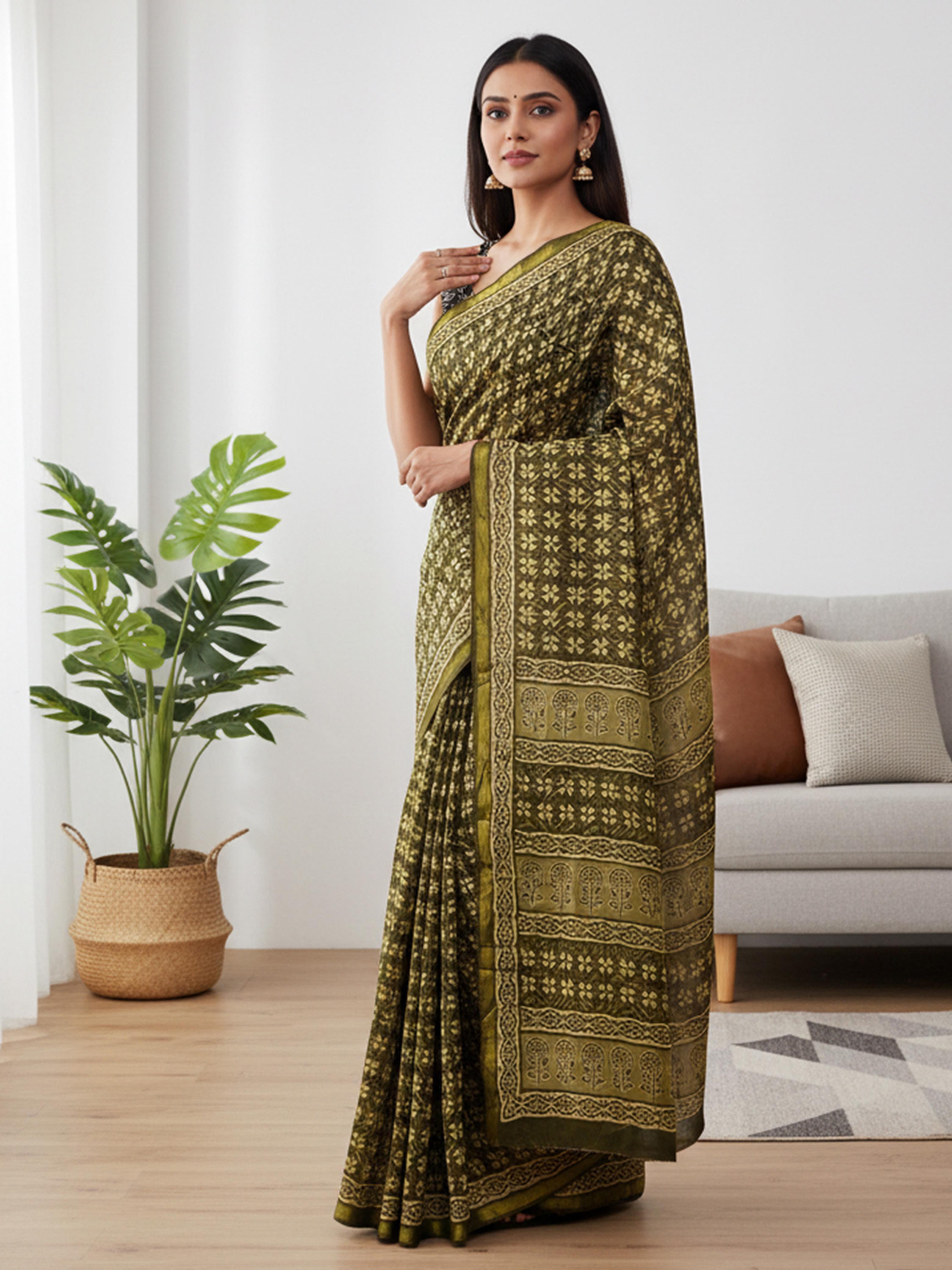 Modal Mul Cotton (B) Ready To Wear Pocket Saree