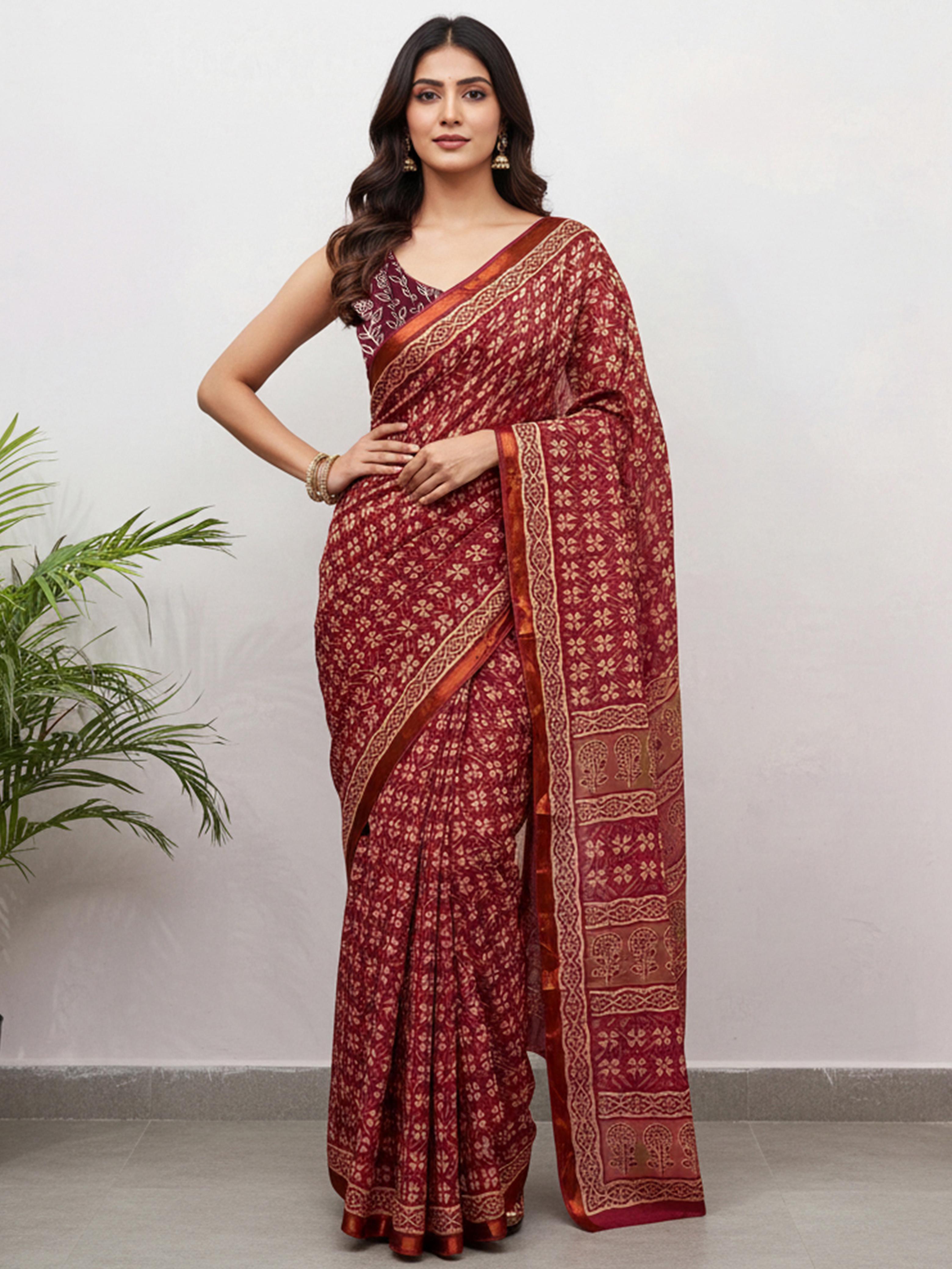 Modal Mul Cotton (A) Ready To Wear Pocket Saree