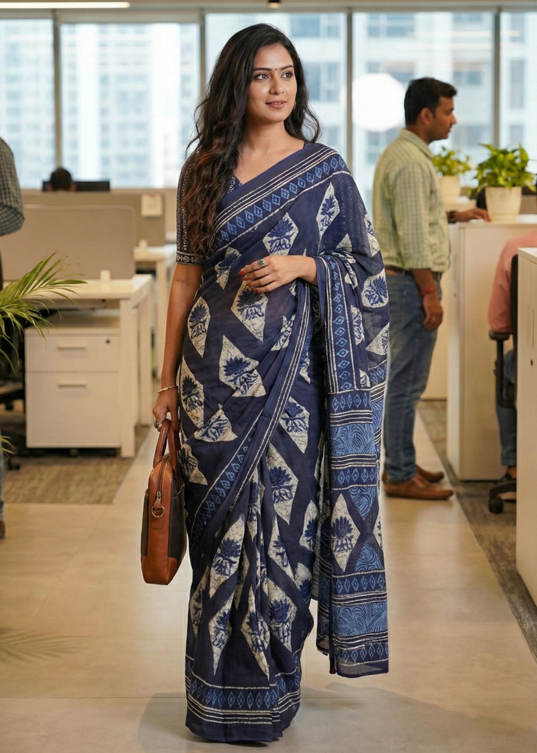 Nine to Thrive Mul Cotton (B) Ready To Wear Pocket Saree