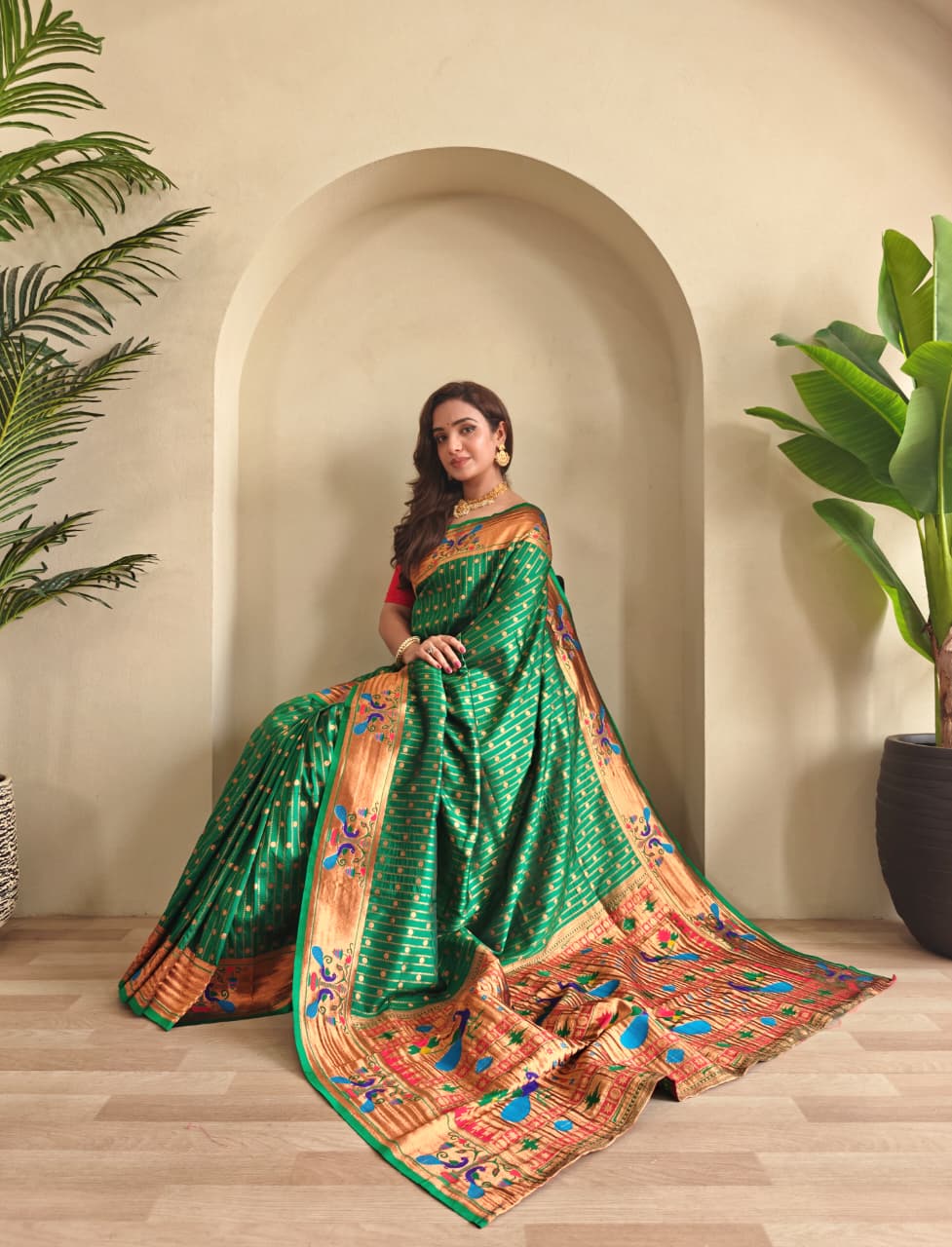 Anand Arpan Powerloom Paithani Silk (J) Ready To Wear Pocket Saree