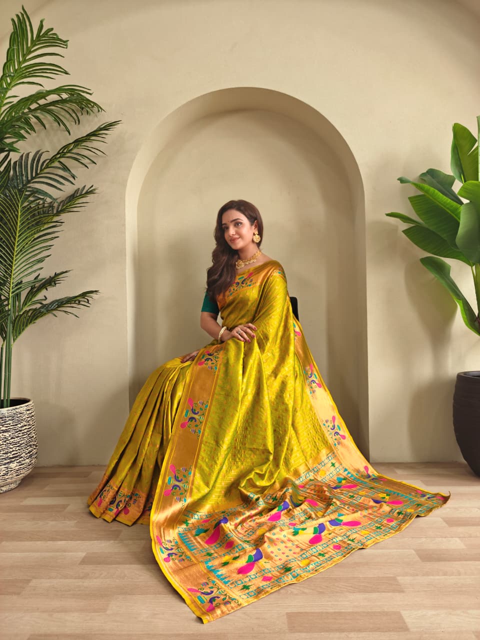 Anand Arpan Powerloom Paithani Silk (G) Ready To Wear Pocket Saree