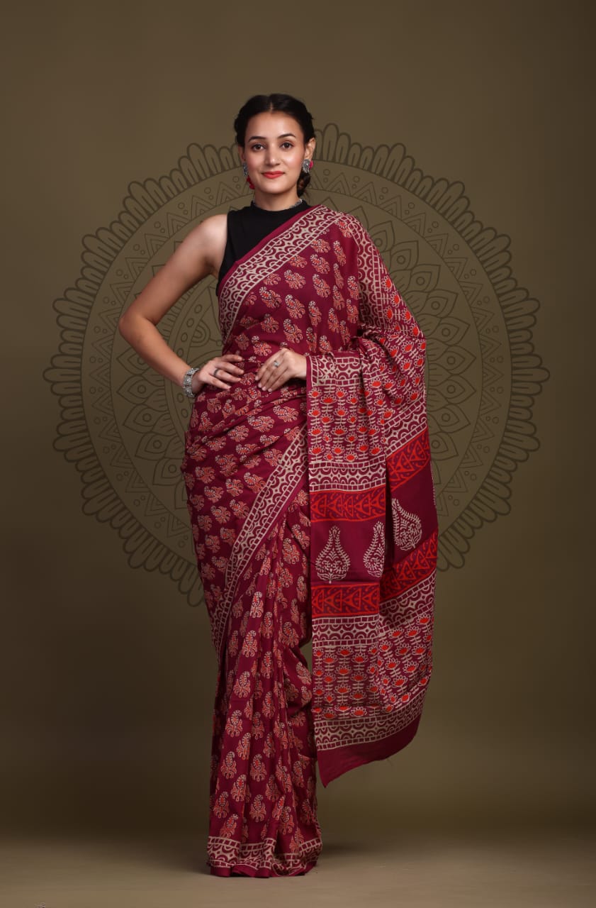 Aangan Mul Cotton (H) Ready To Wear Pocket Saree