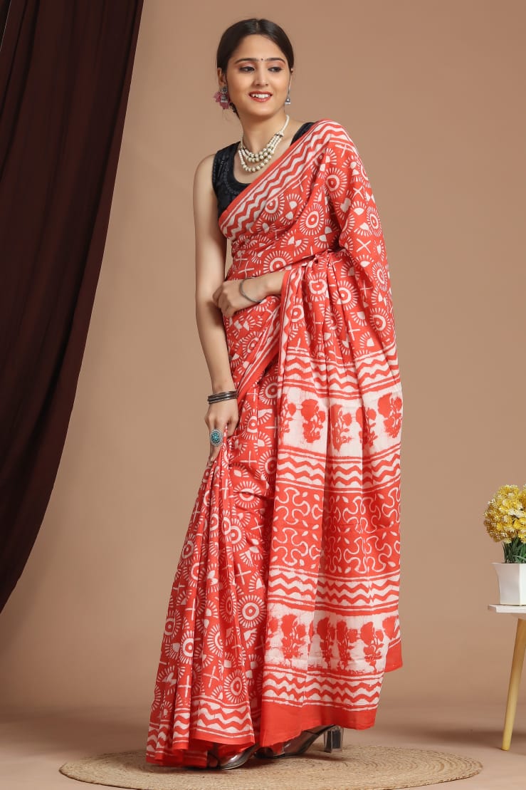 Aangan Mul Cotton (I) Ready To Wear Pocket Saree